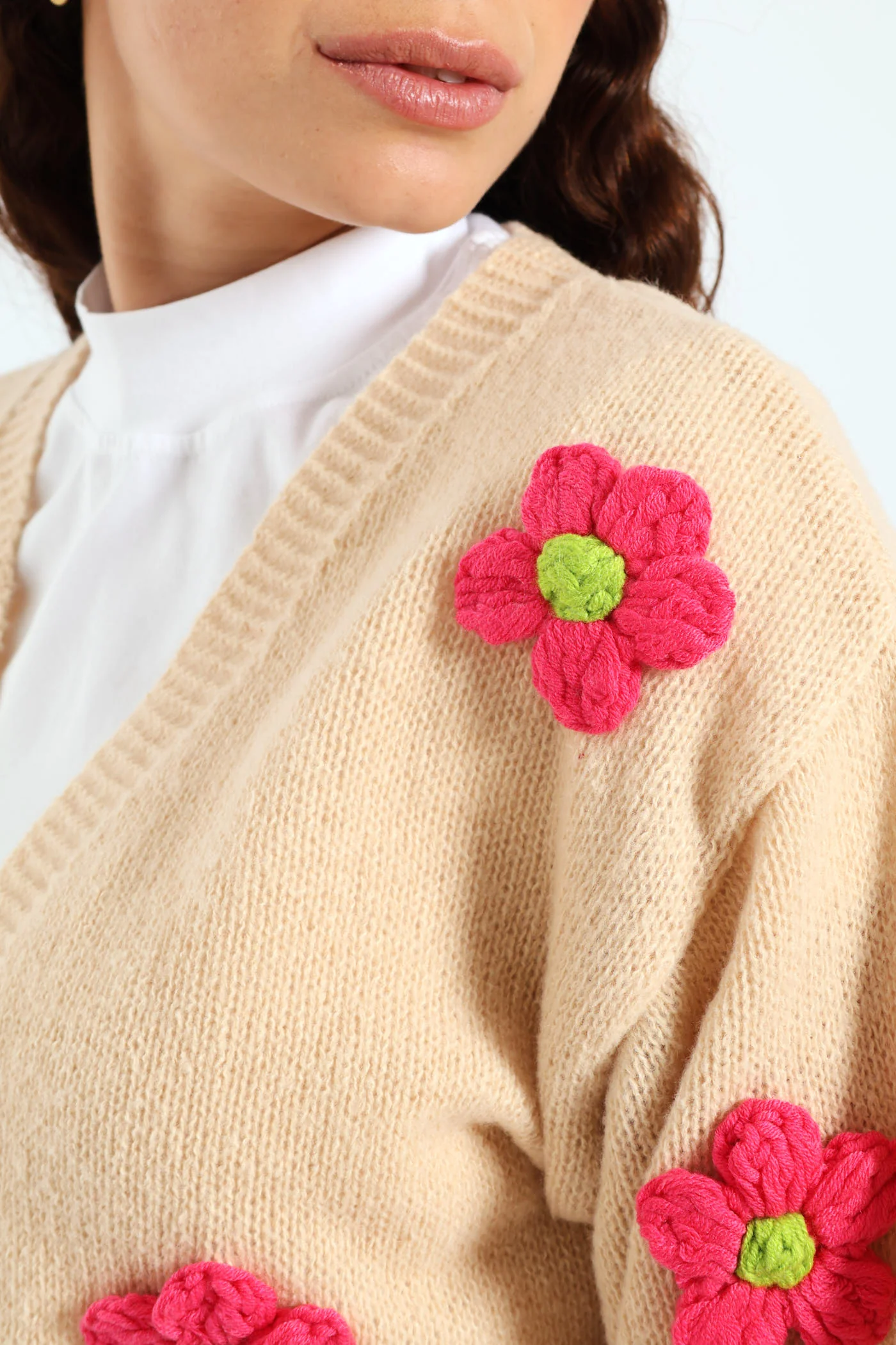 Flower Cardigan - Cream - Image 2