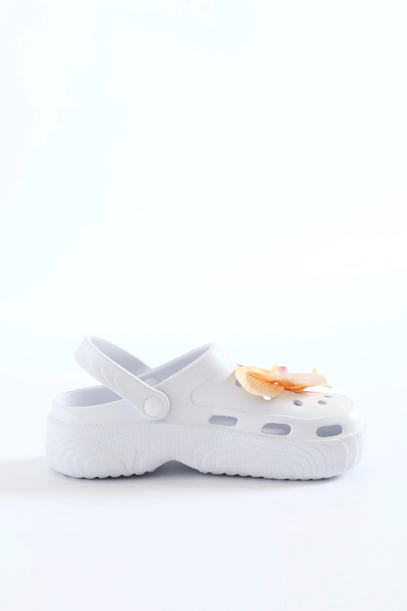 Flower Detail Clog - White - Image 4