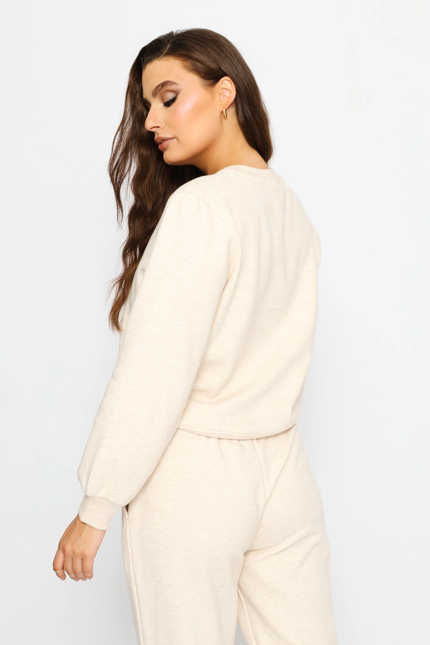 Flower Loop Embroidery Pullover - Oatmeal Melange - Image 5