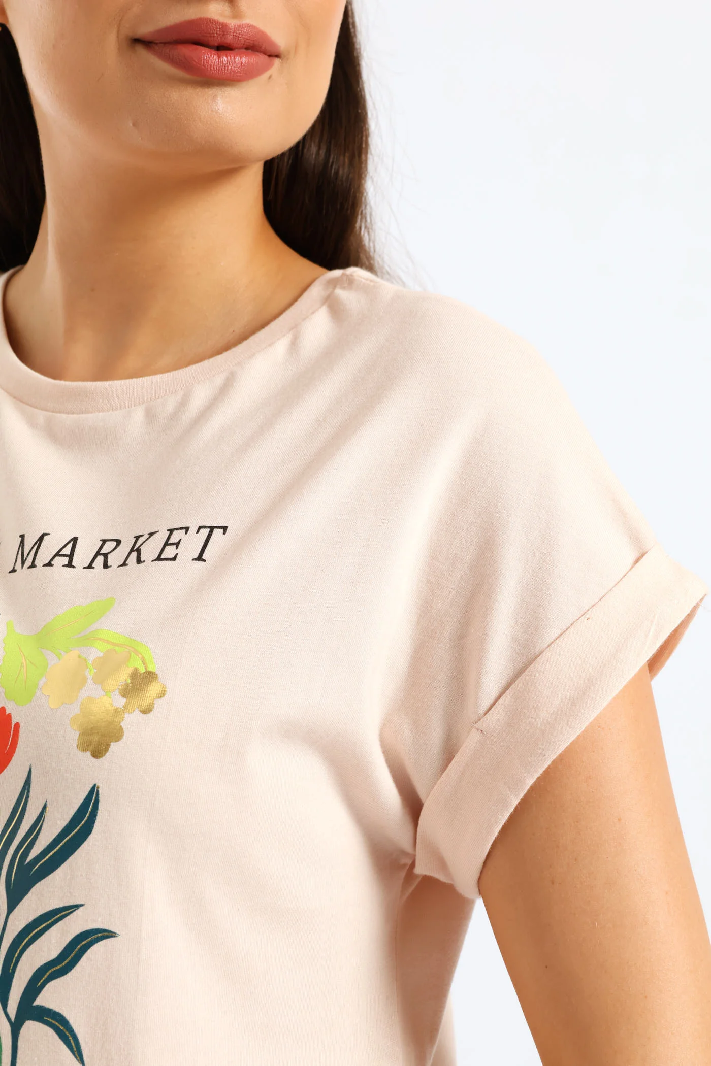 Flower Market Muscle Tee - Blush - Image 2
