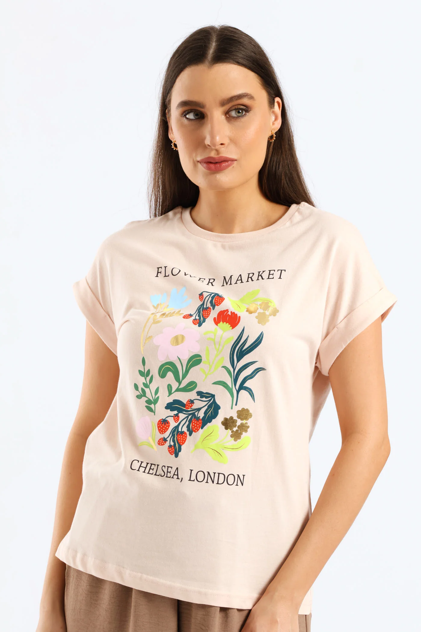 Flower Market Muscle Tee - Blush - Image 5