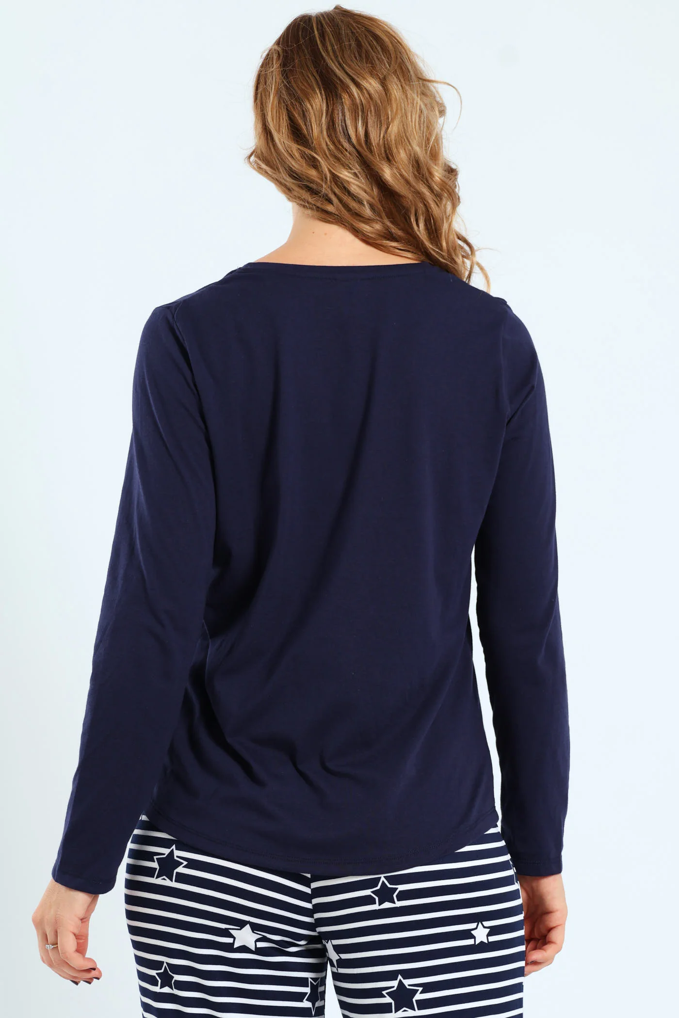 Flower Moon Basic Screen Tee - Navy - Image 3