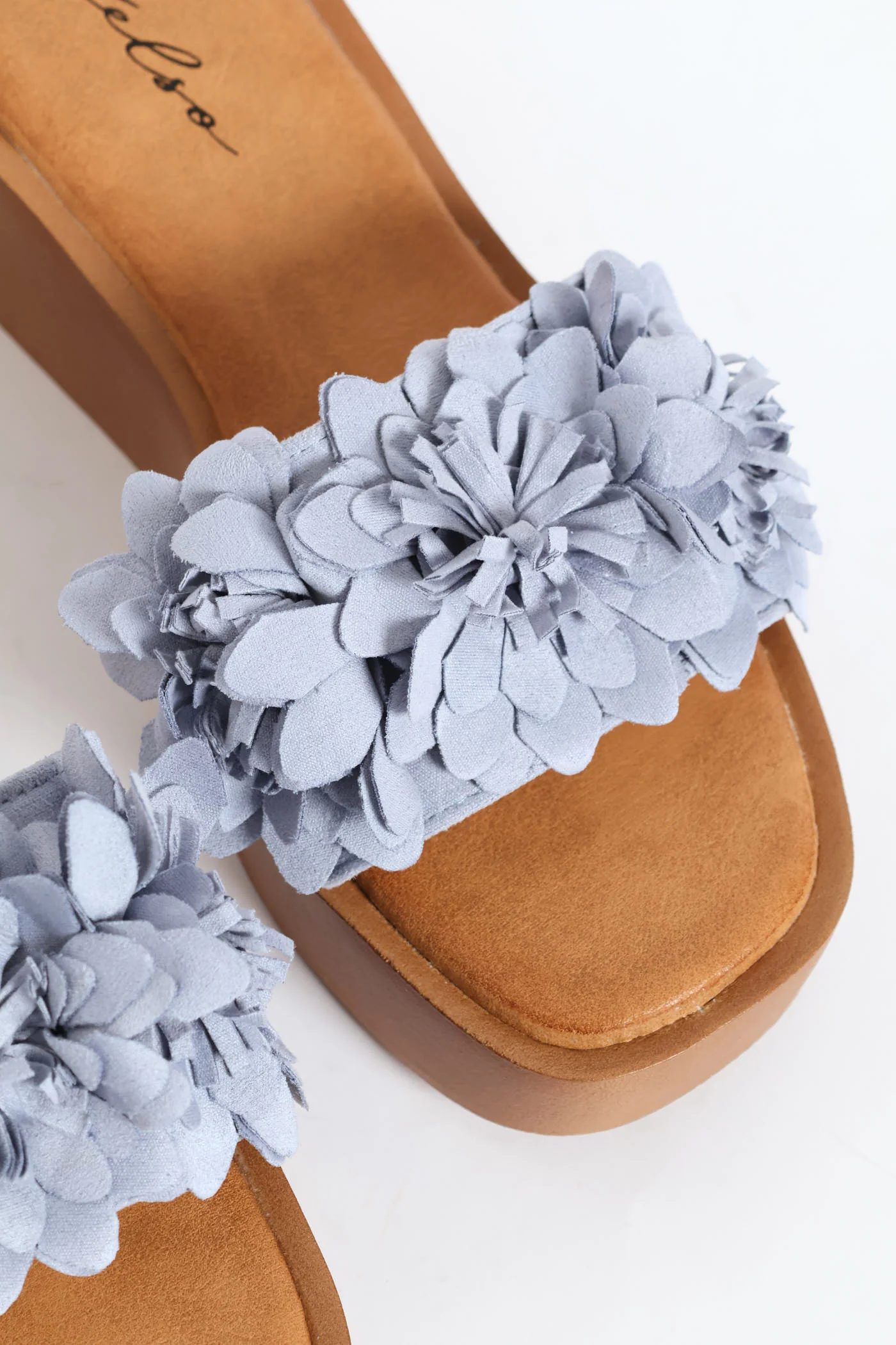 Flower Mule Wedge Heel - Periwinkle - Image 3