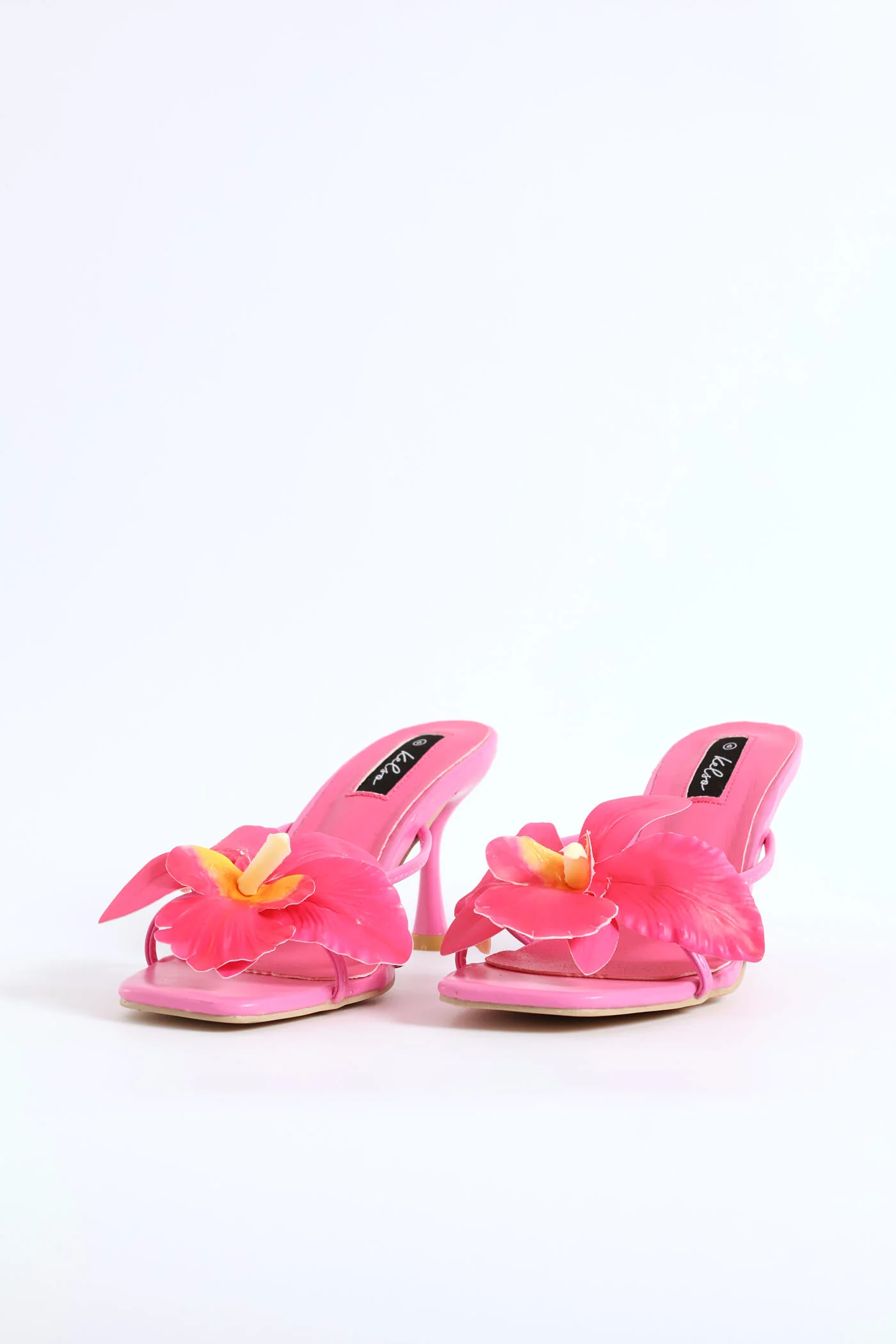 Flower Trim Strappy Mule Heel - Pink - Image 3