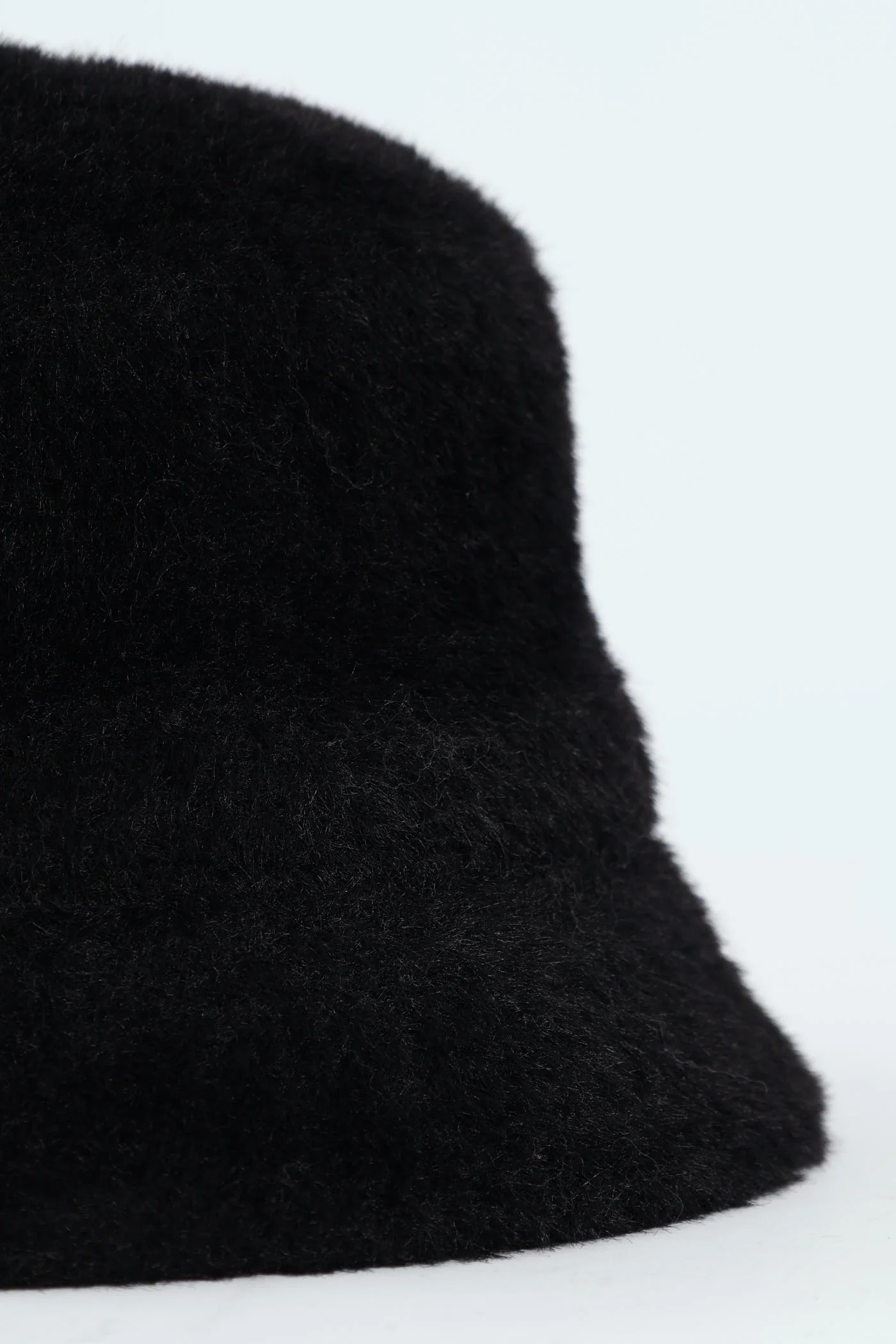 Fluffy Cloche Hat - Black - Image 2