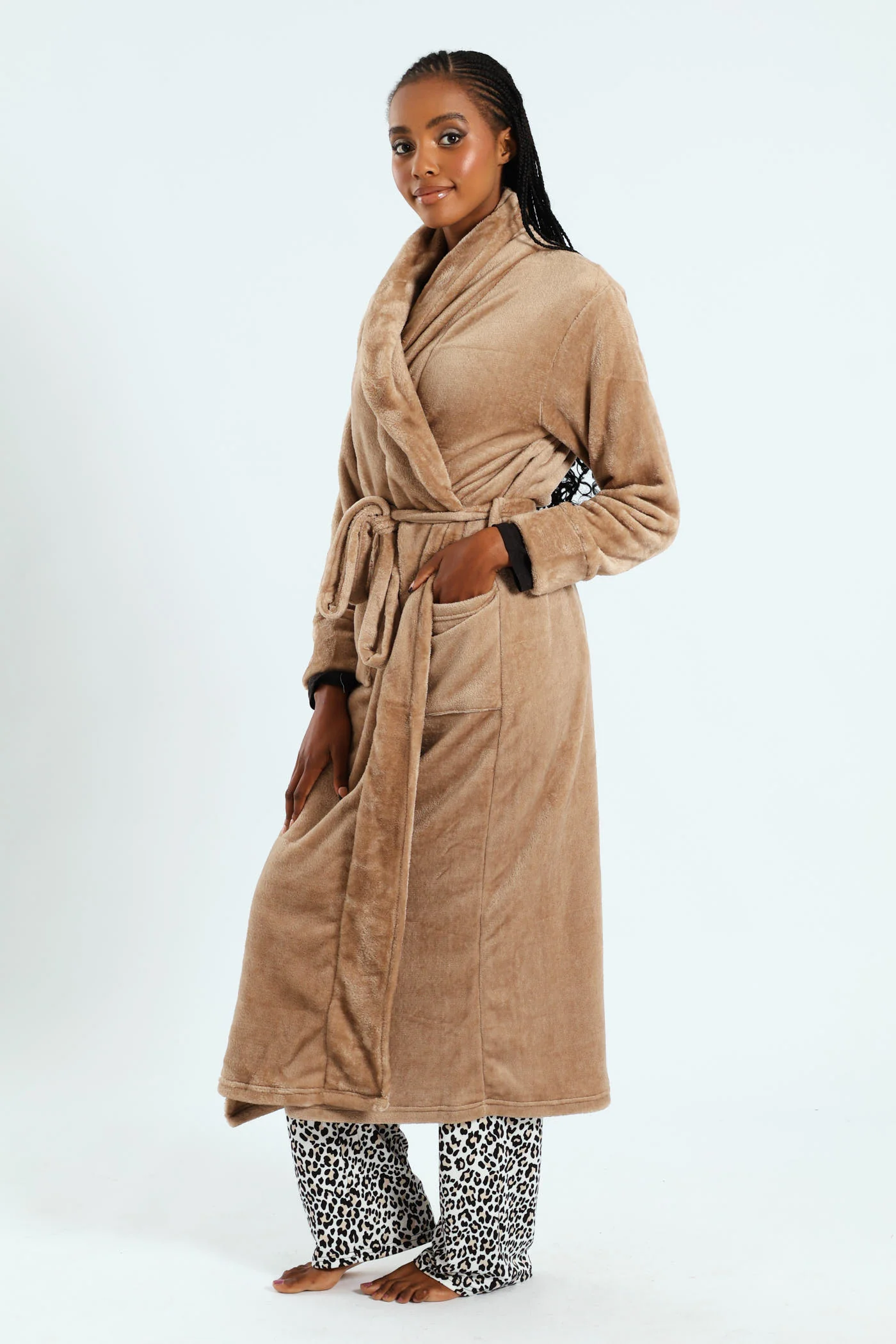 Fluffy Gown - Brown - Image 3