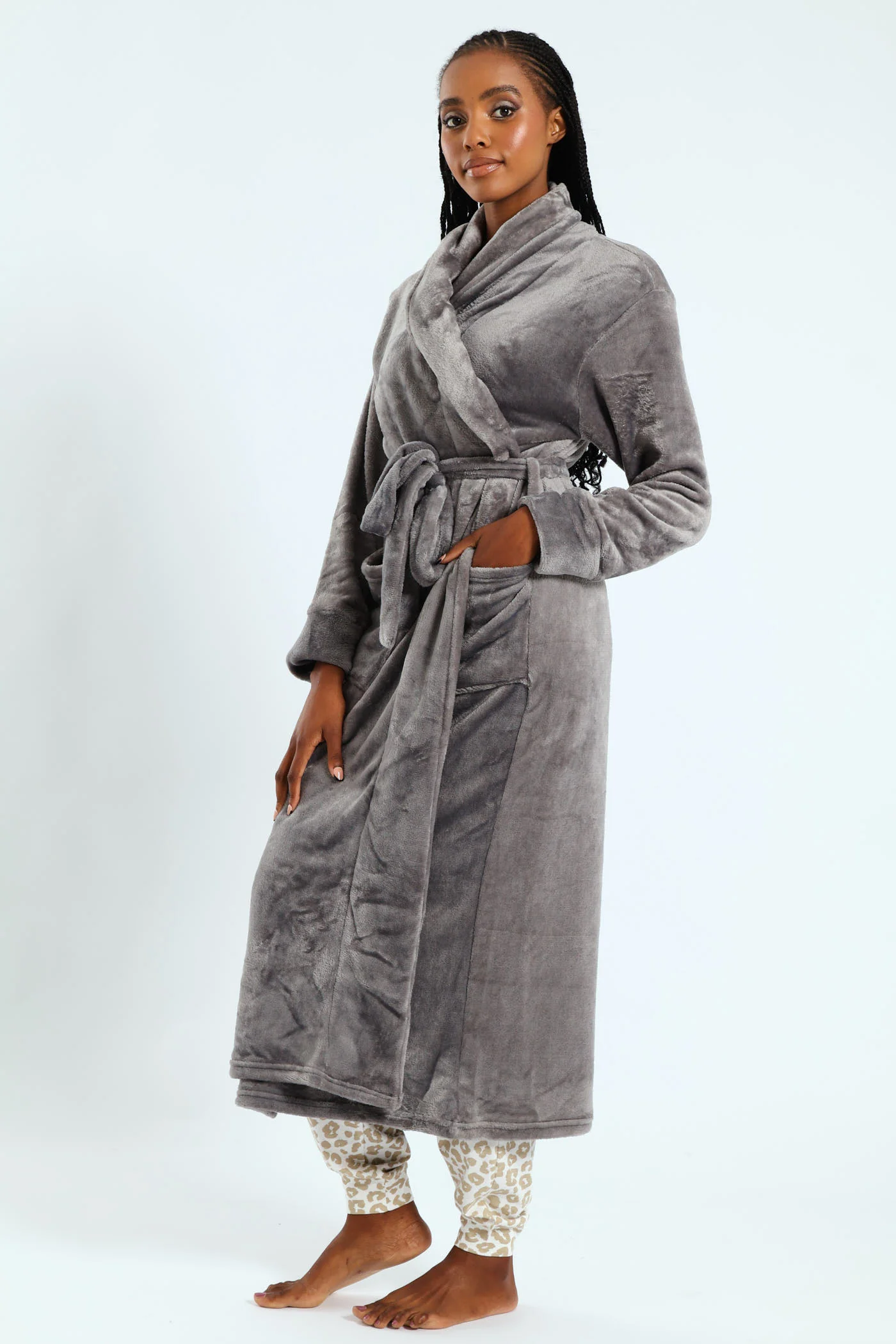 Fluffy Gown - Grey - Image 3