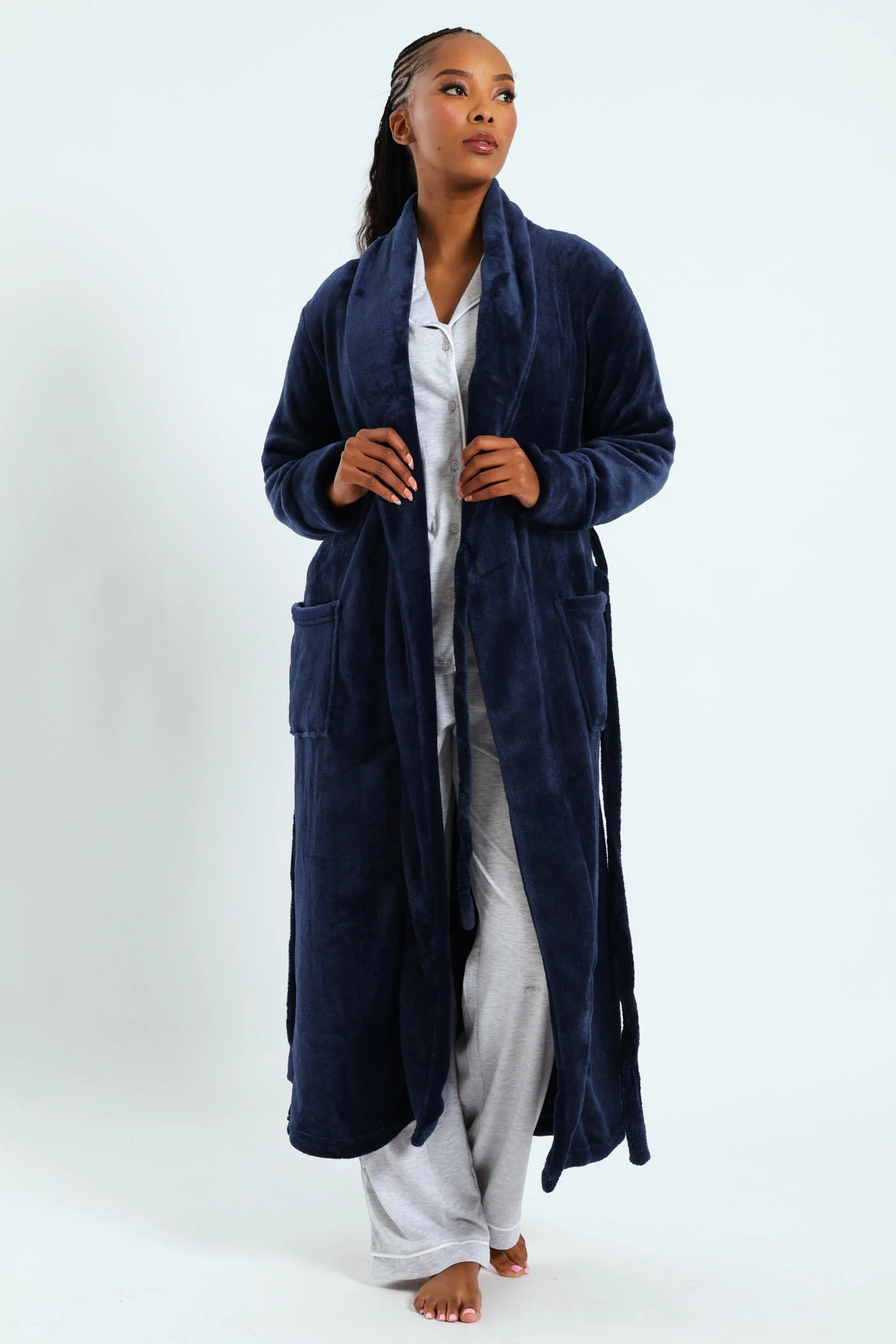 Fluffy Gown - Navy - Image 3