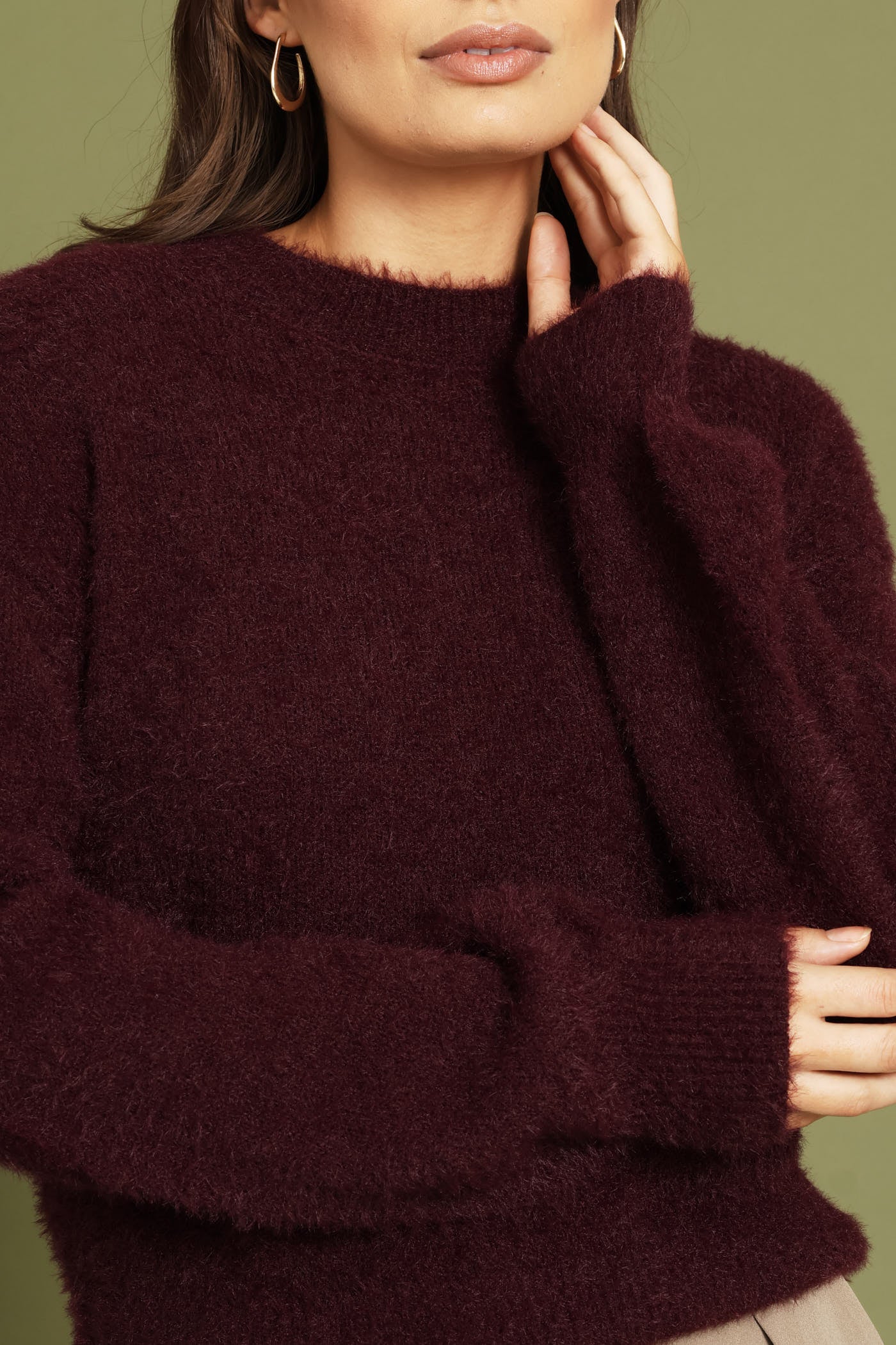 Fluffy Pullover - Plum - Image 2