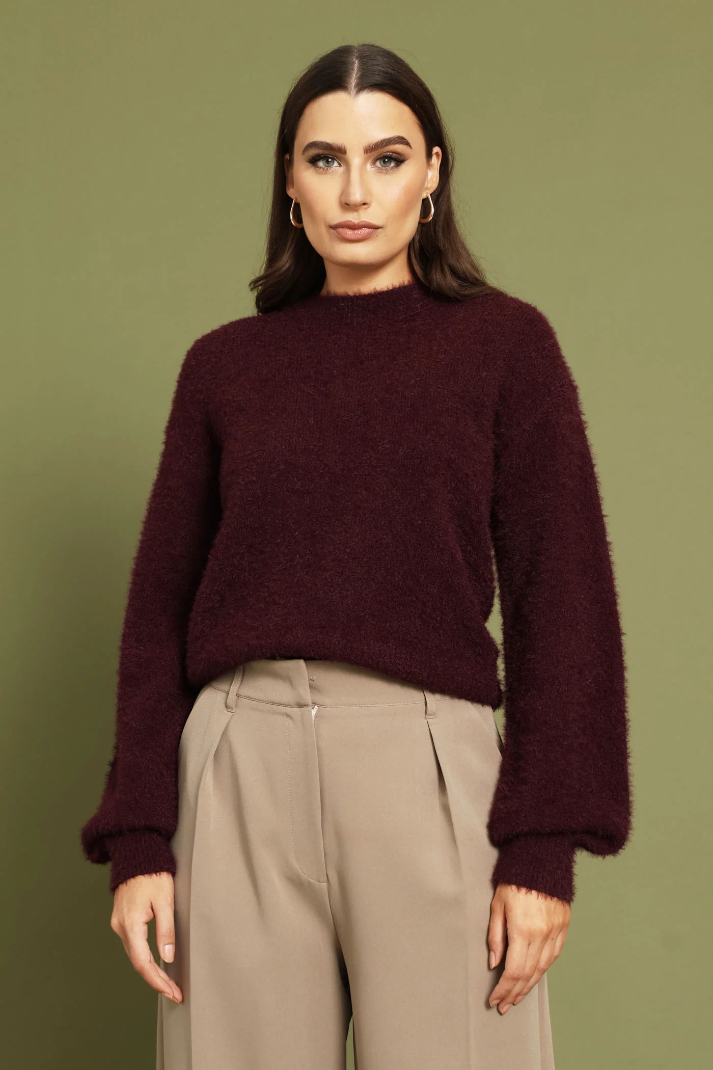 Fluffy Pullover - Plum - Image 3