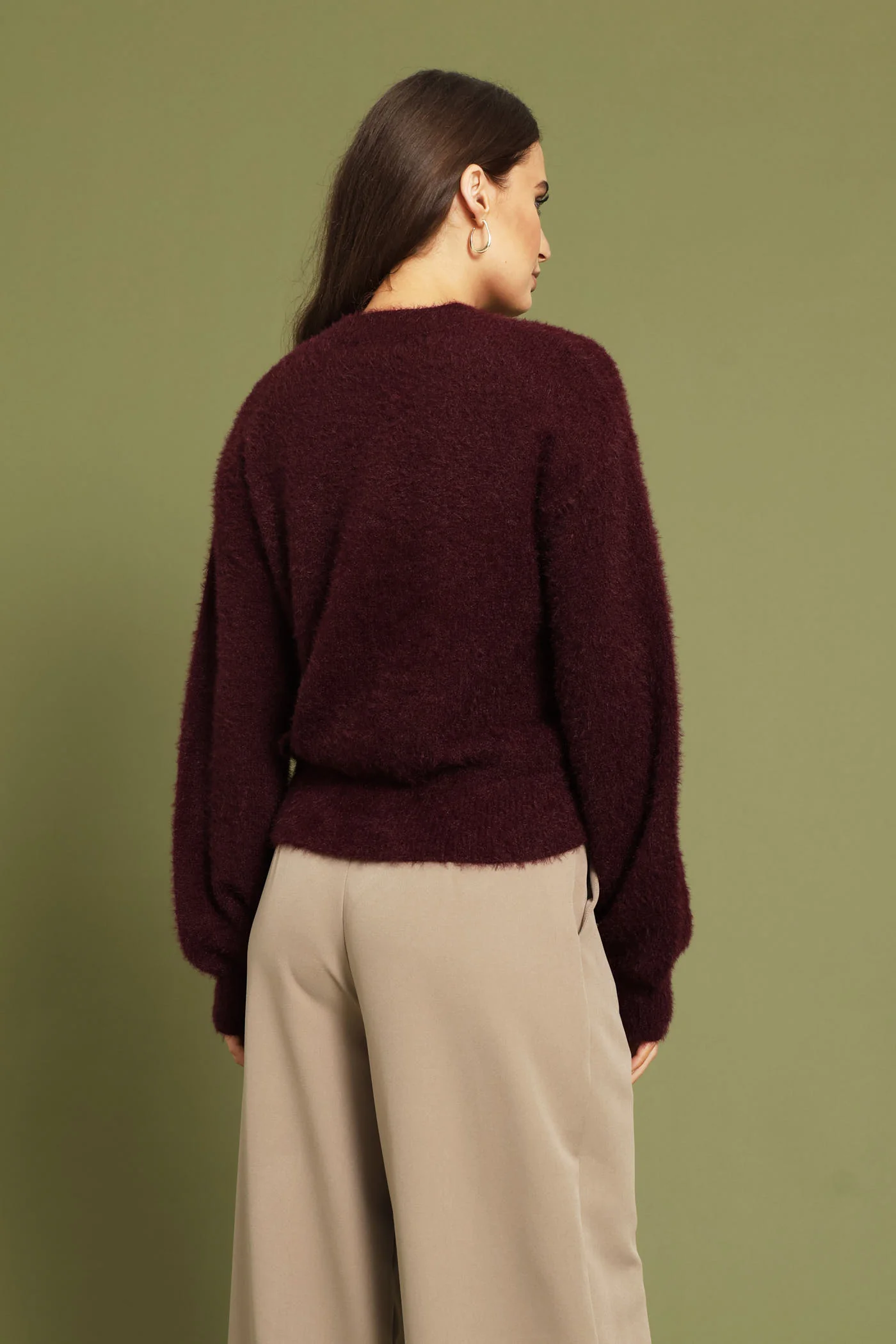 Fluffy Pullover - Plum - Image 5