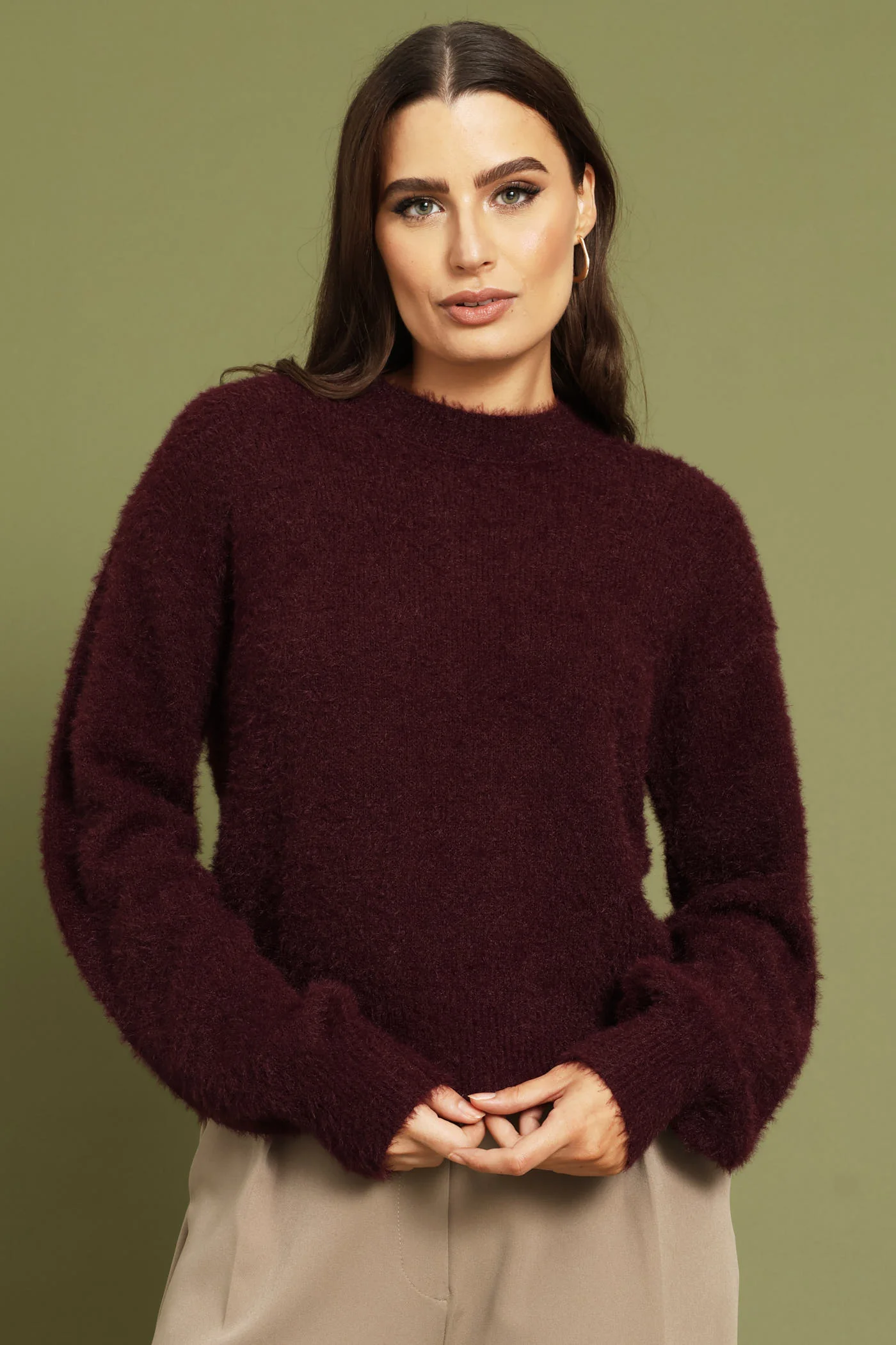 Fluffy Pullover - Plum - Image 6