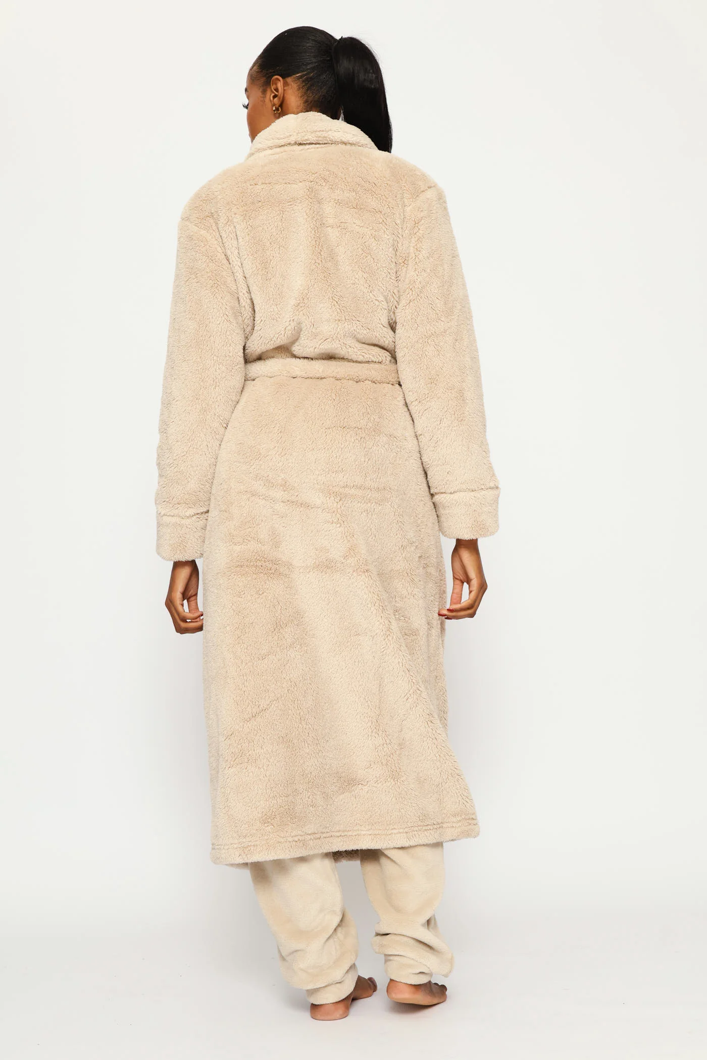 Fluffy Wrap Gown - Stone - Image 2