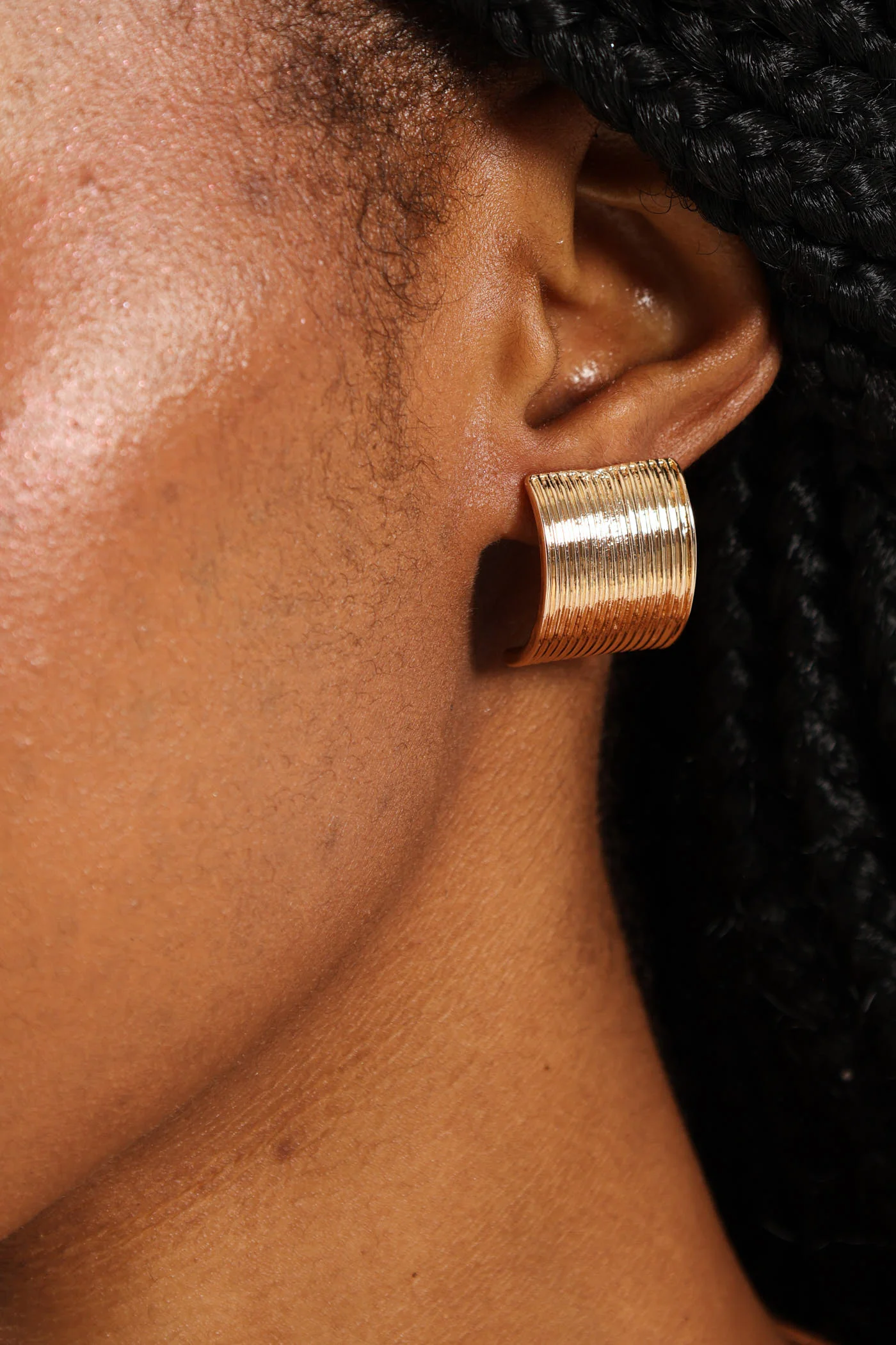 Fluted Earring - Gold - Image 2