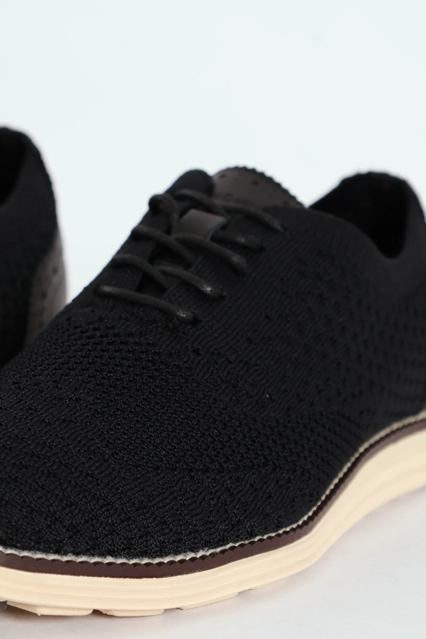 Flye Knit Smart Casual Lace Up Shoe - Black - Image 4