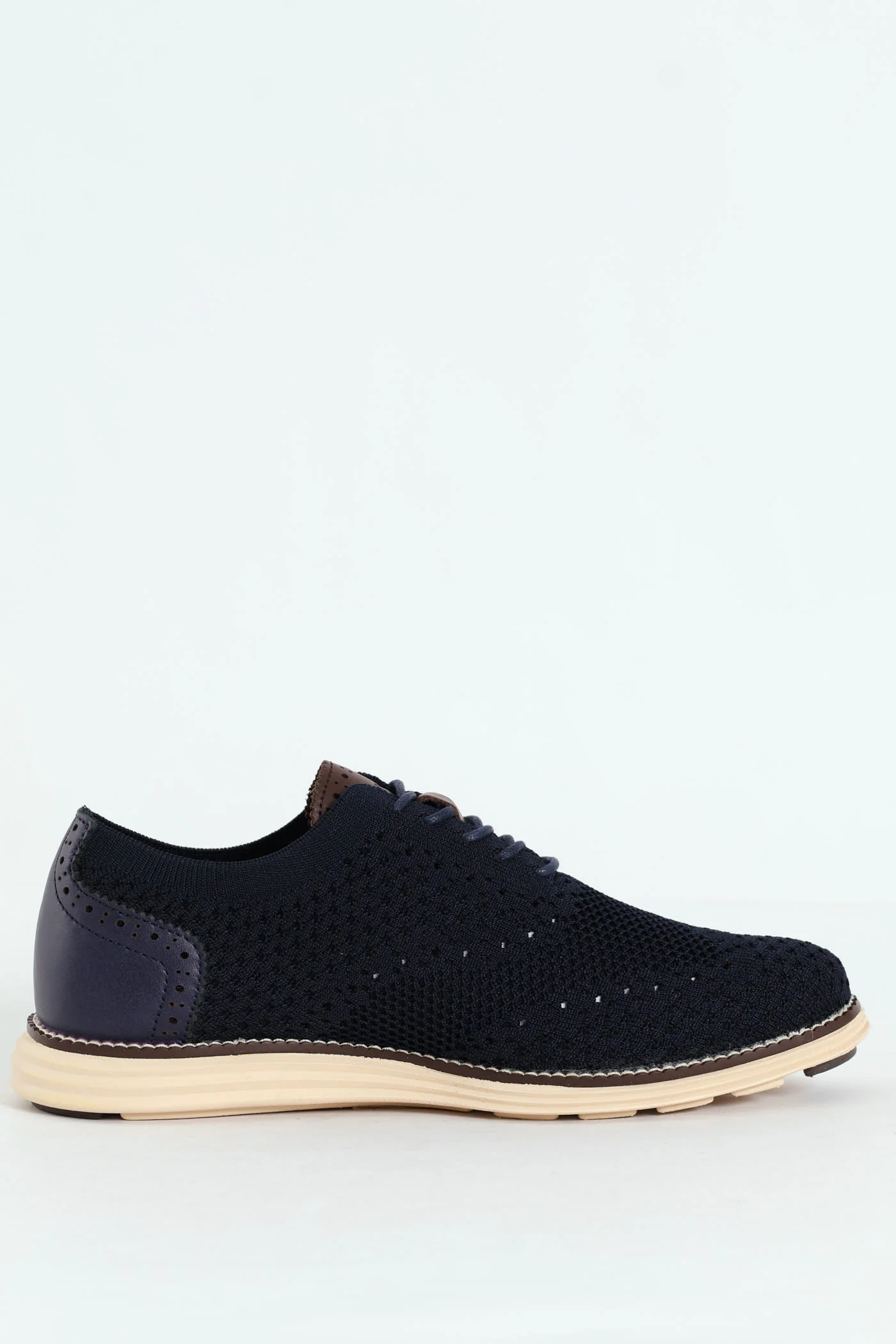 Flye Knit Smart Casual Lace Up Shoe - Navy - Image 3