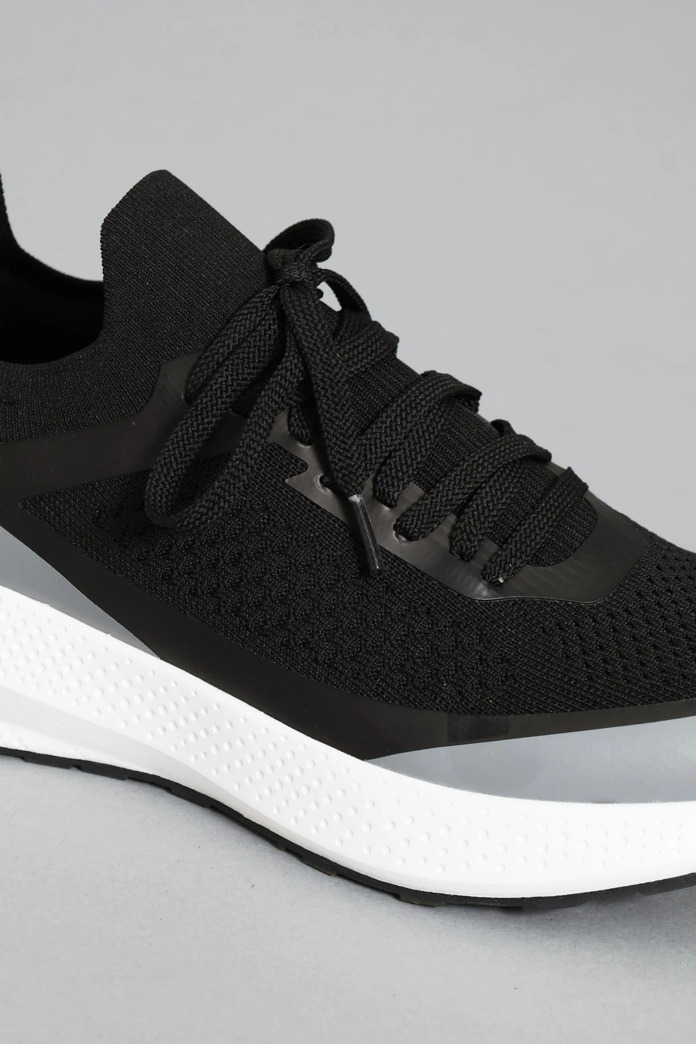 S ACTIVE Flyer Knit Lace Up Trainer - Black - Image 2