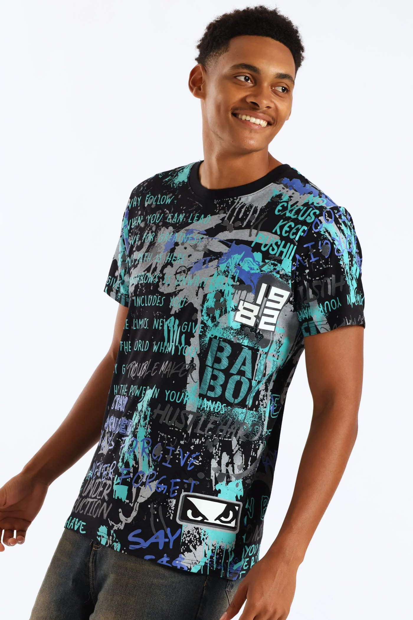 Focused Print Tee - Blue - Image 3