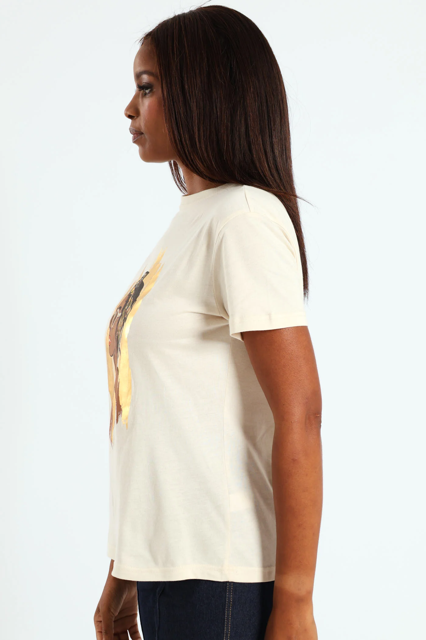 Foil Bandana & Shades Lady Tee - Fawn - Image 2