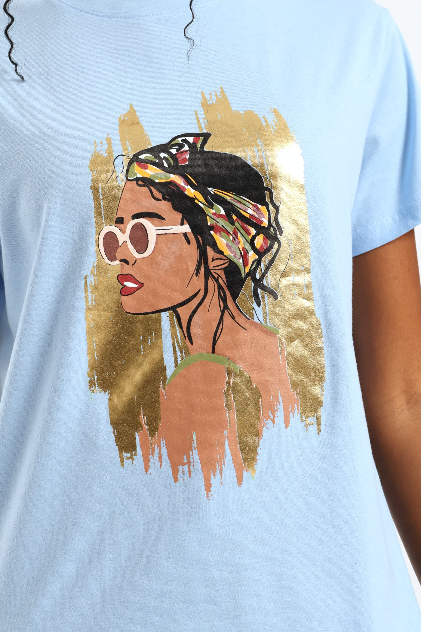 Foil Bandana & Shades Tee - Sky Blue - Image 2