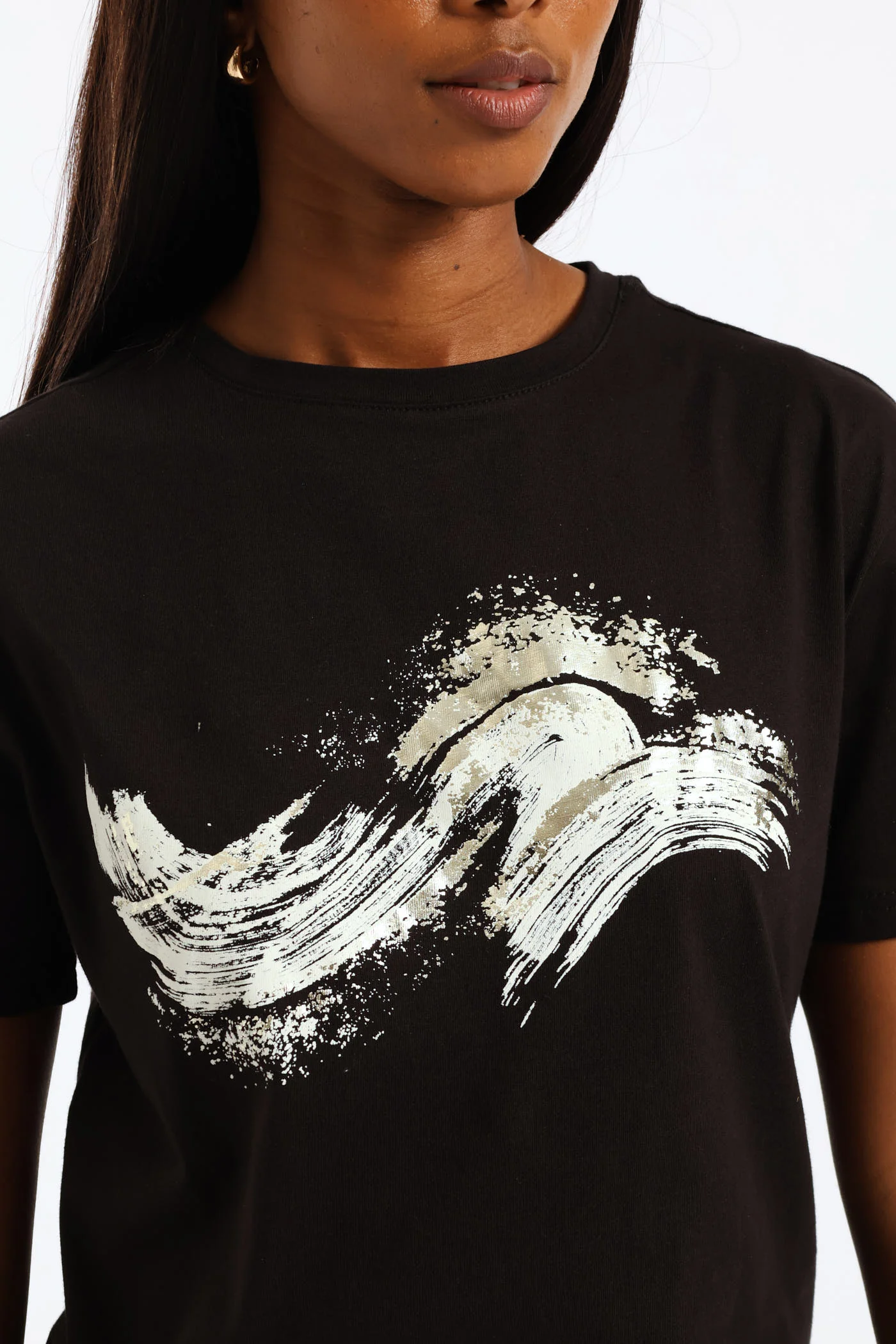 Foil Brushstroke Tee - Black - Image 2