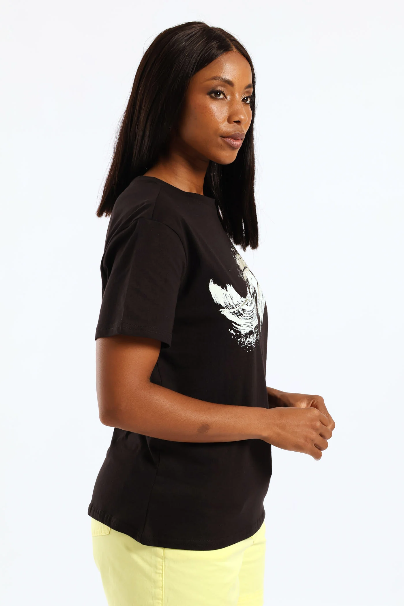 Foil Brushstroke Tee - Black - Image 3