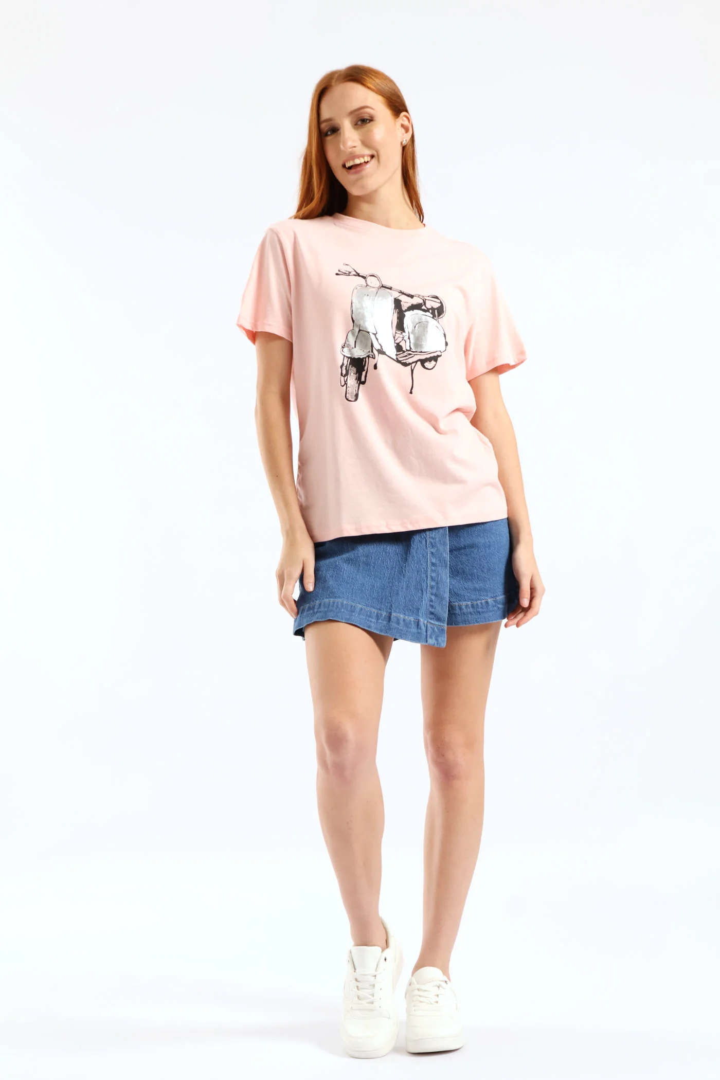 Foil Scooter Tee - Dusty Rose - Image 4