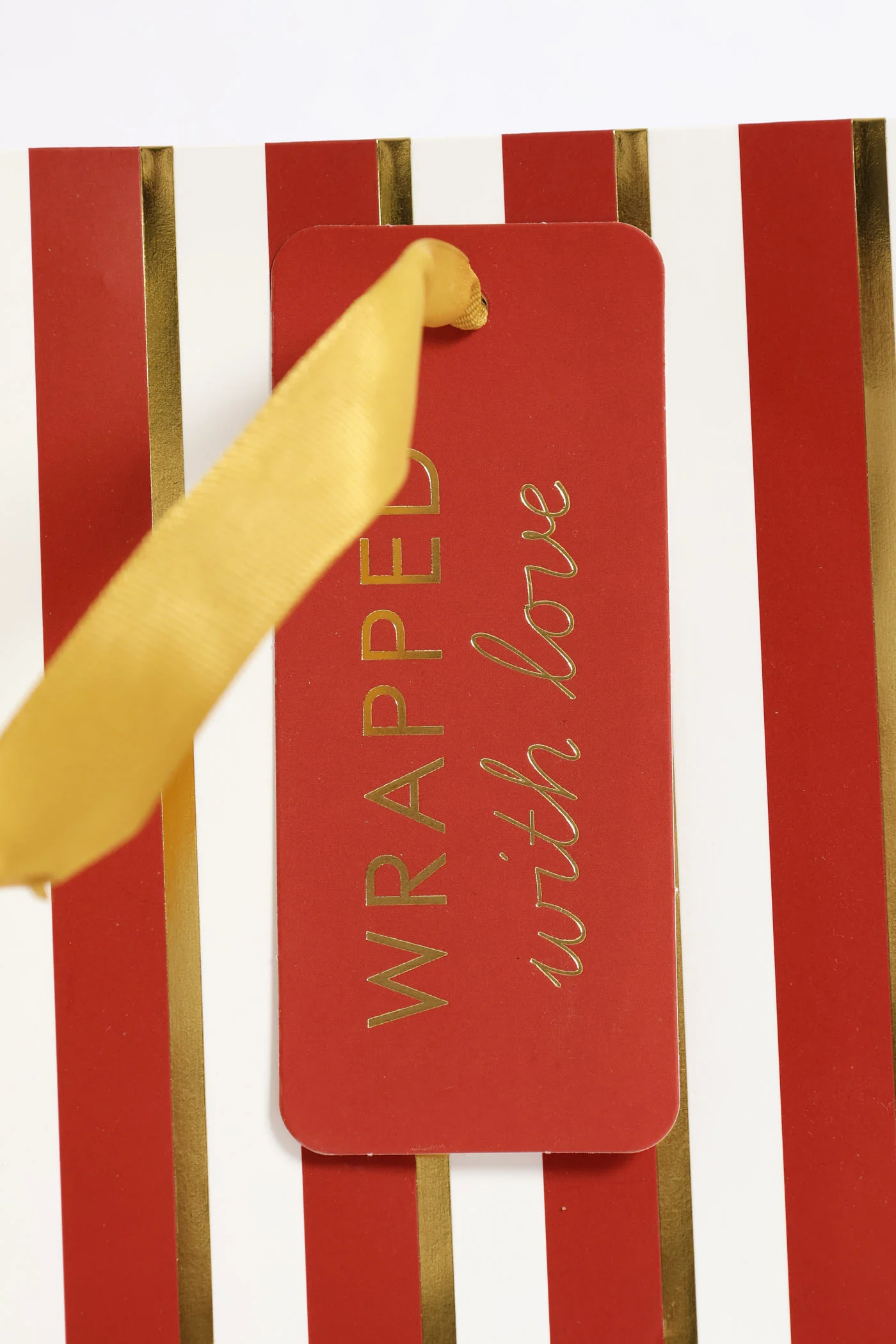 Foil Stripe Gift Bag - Red - Image 2