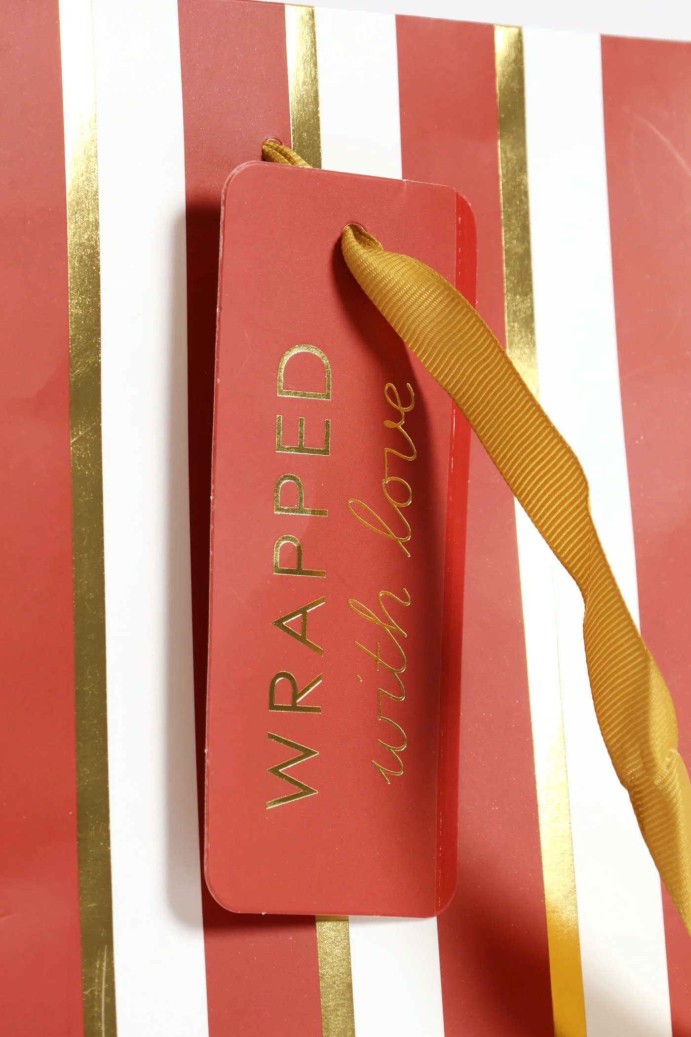 Foil Stripe Gift Bag - Red - Image 3