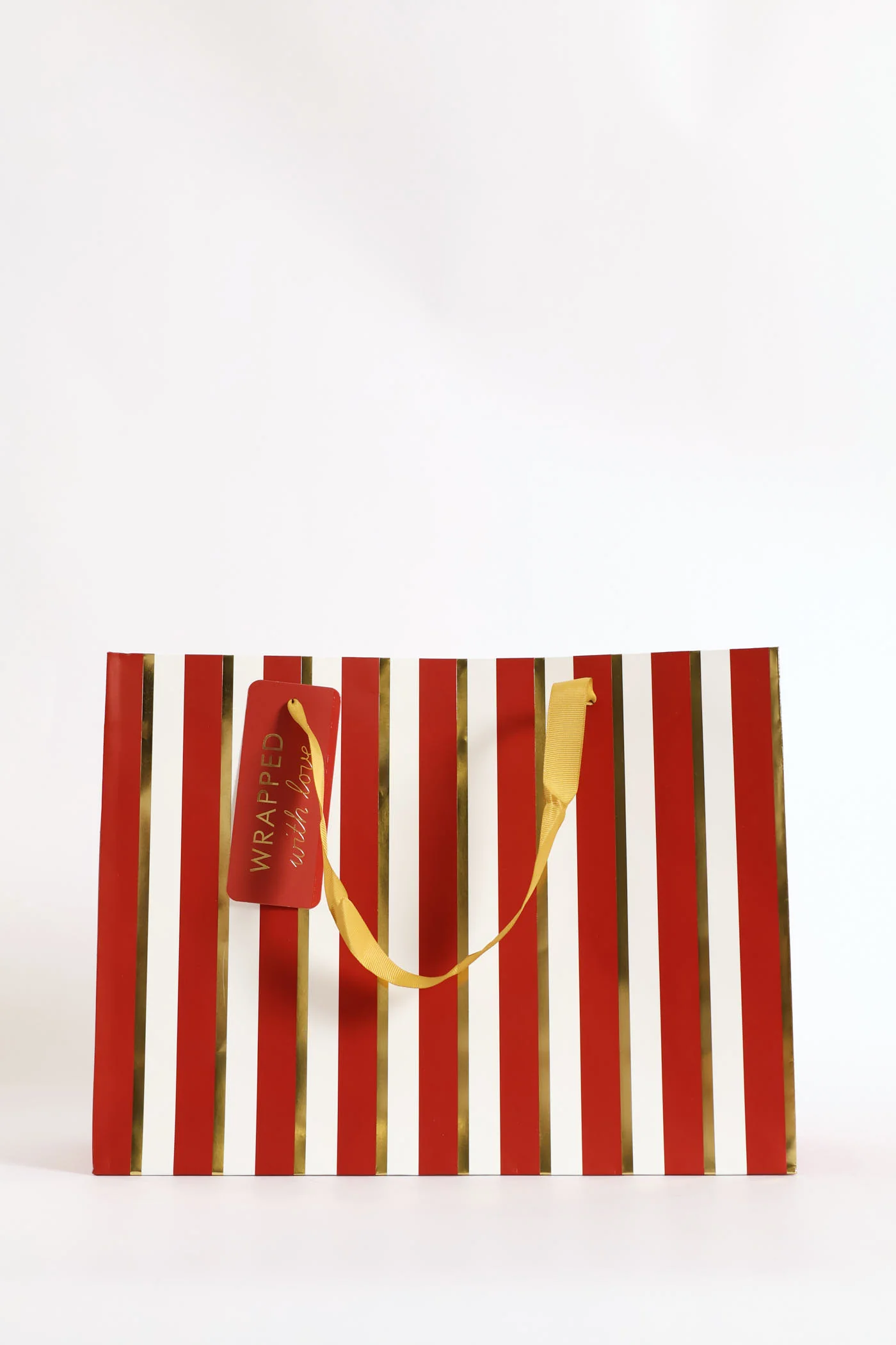 Foil Stripe Gift Bag - Red - Image 4