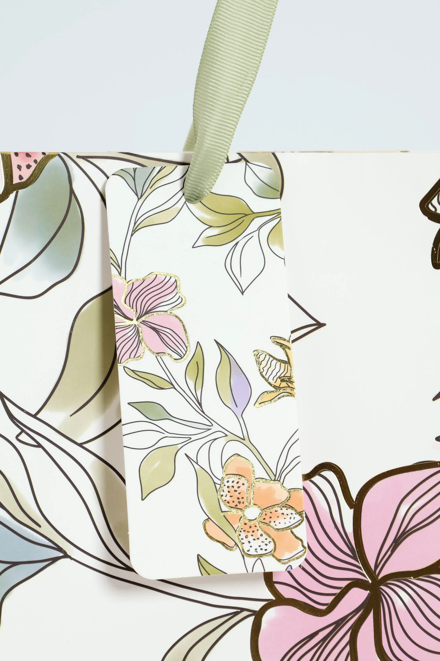 Large Foliage Foil Print Gift Bag - White - Image 2