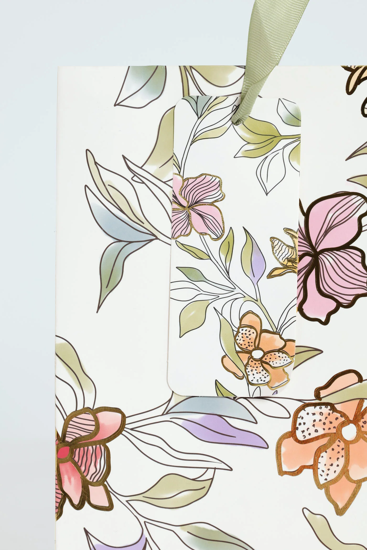 Small Foliage Foil Print Gift Bag - White - Image 2