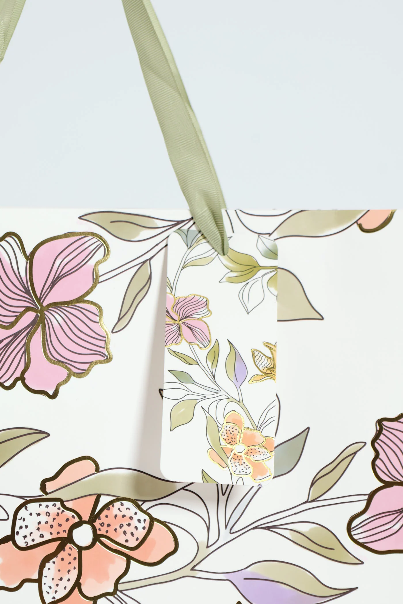 Medium Foliage Foil Print Gift Bag - White - Image 2