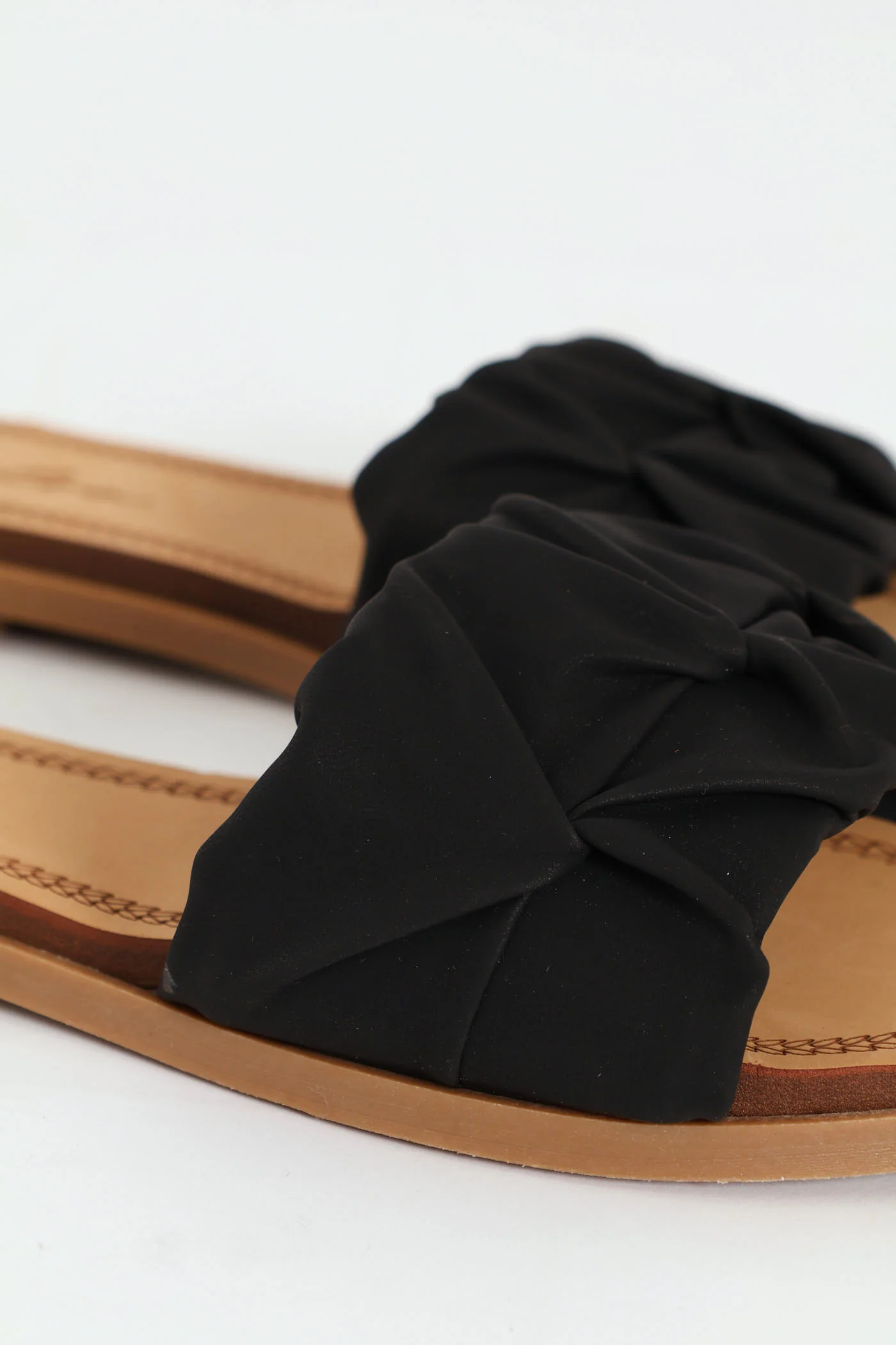 Folded Single Band Mule On Comfort Outsole - Black - Image 2