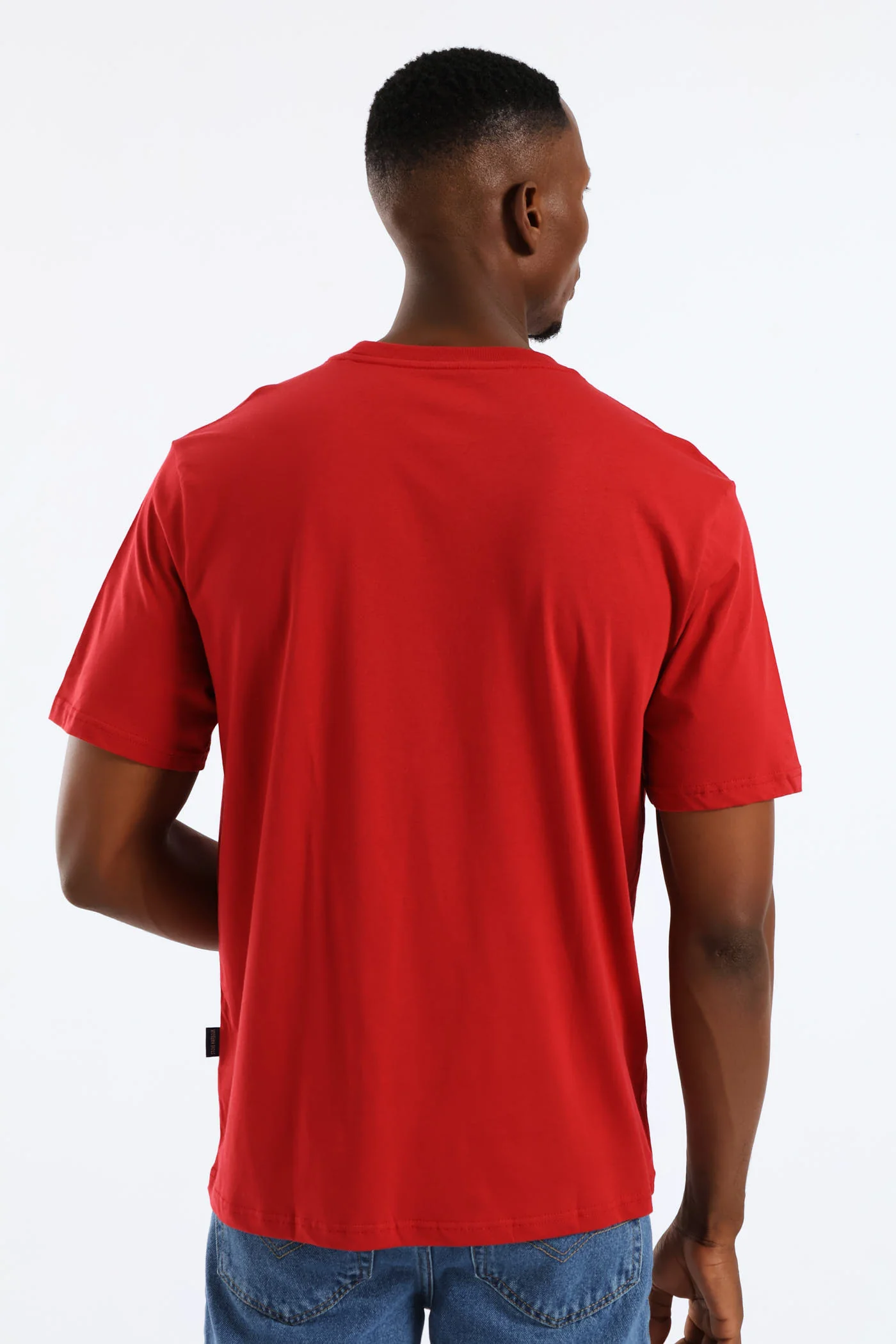 Follow The Sun Chest Print Tee - Dark Red - Image 5