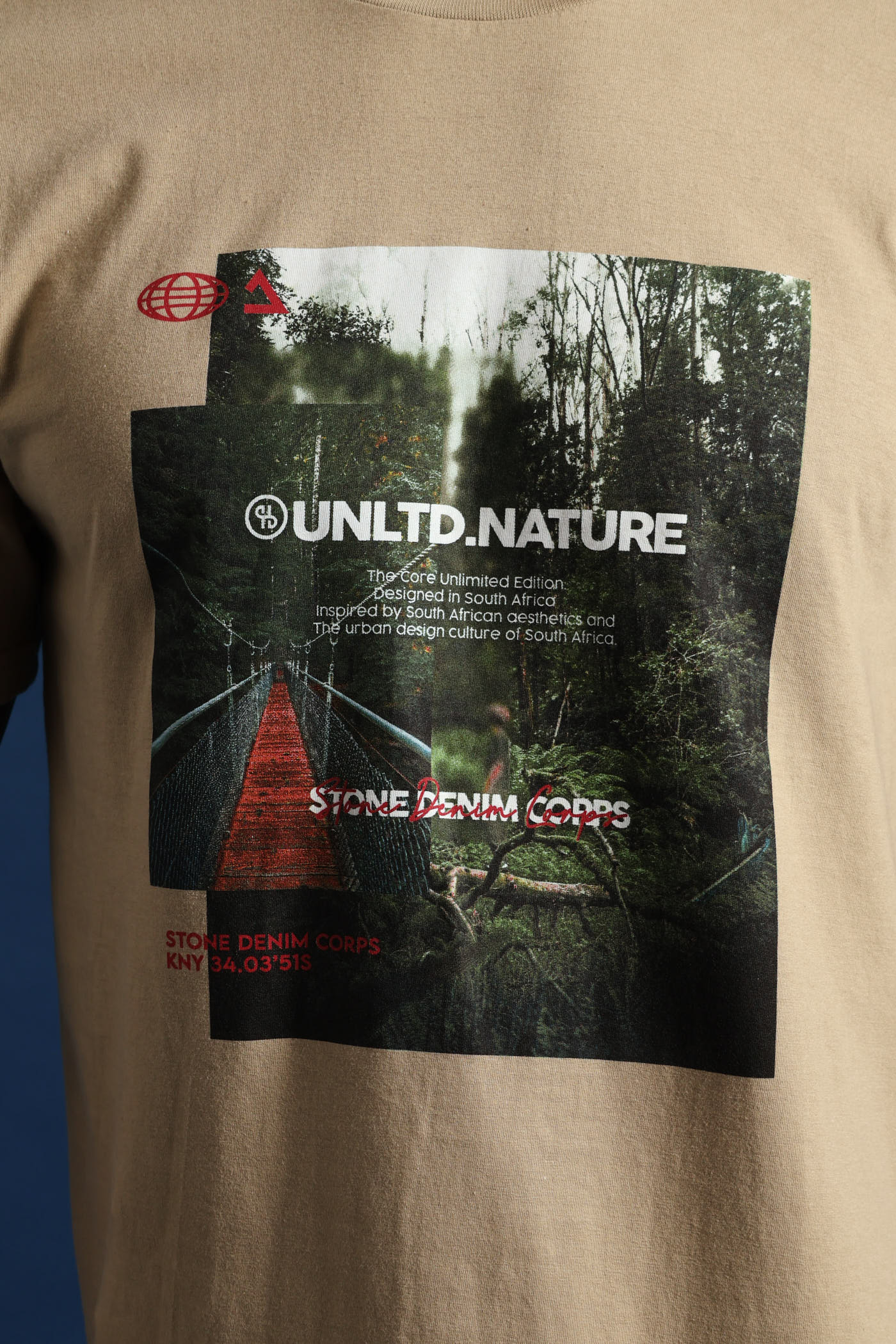 Forest Trail Bridge Photo Tee - Taupe - Image 2