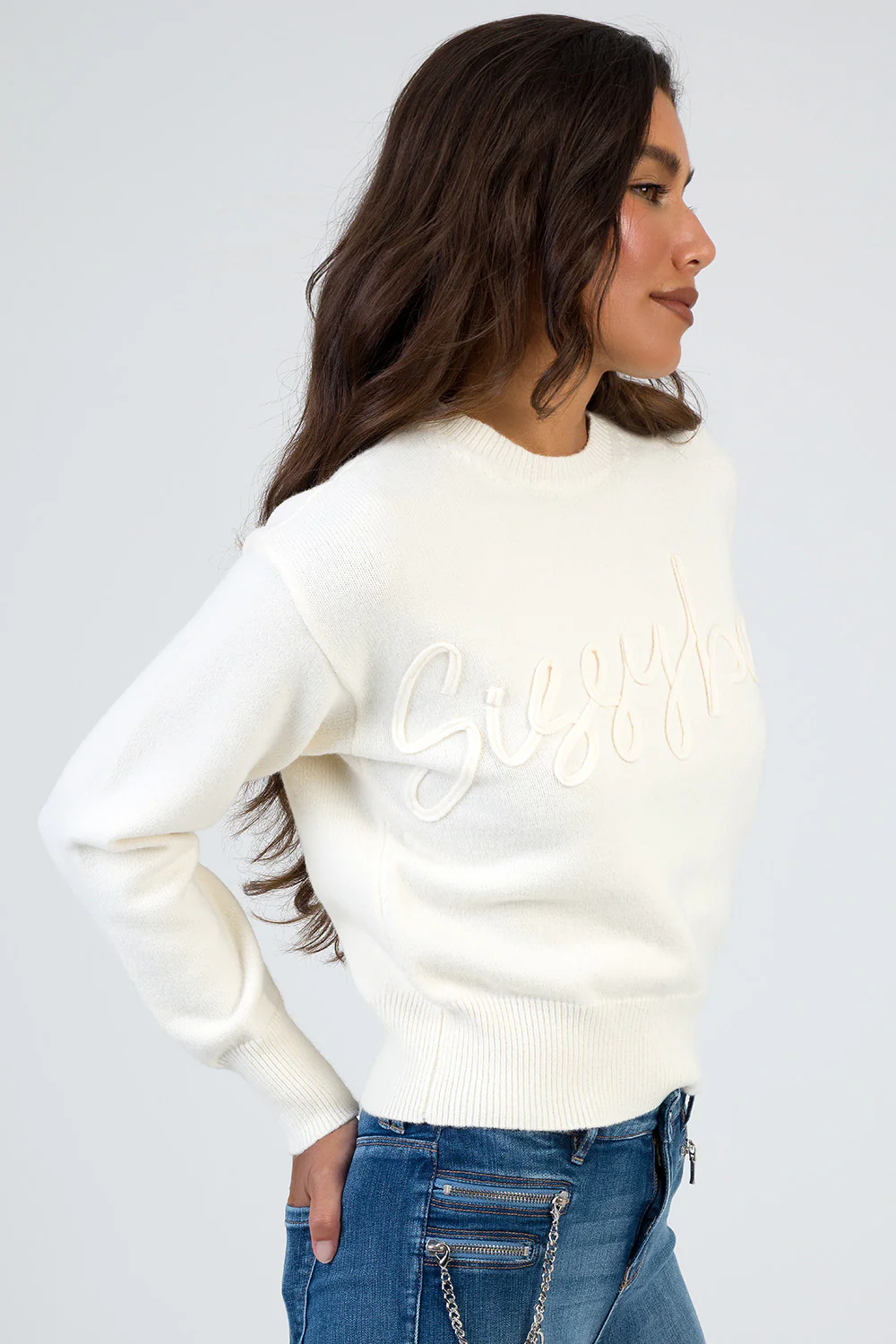 Forever Young Knit Jersey With Tonal Branding - Cream - Image 2