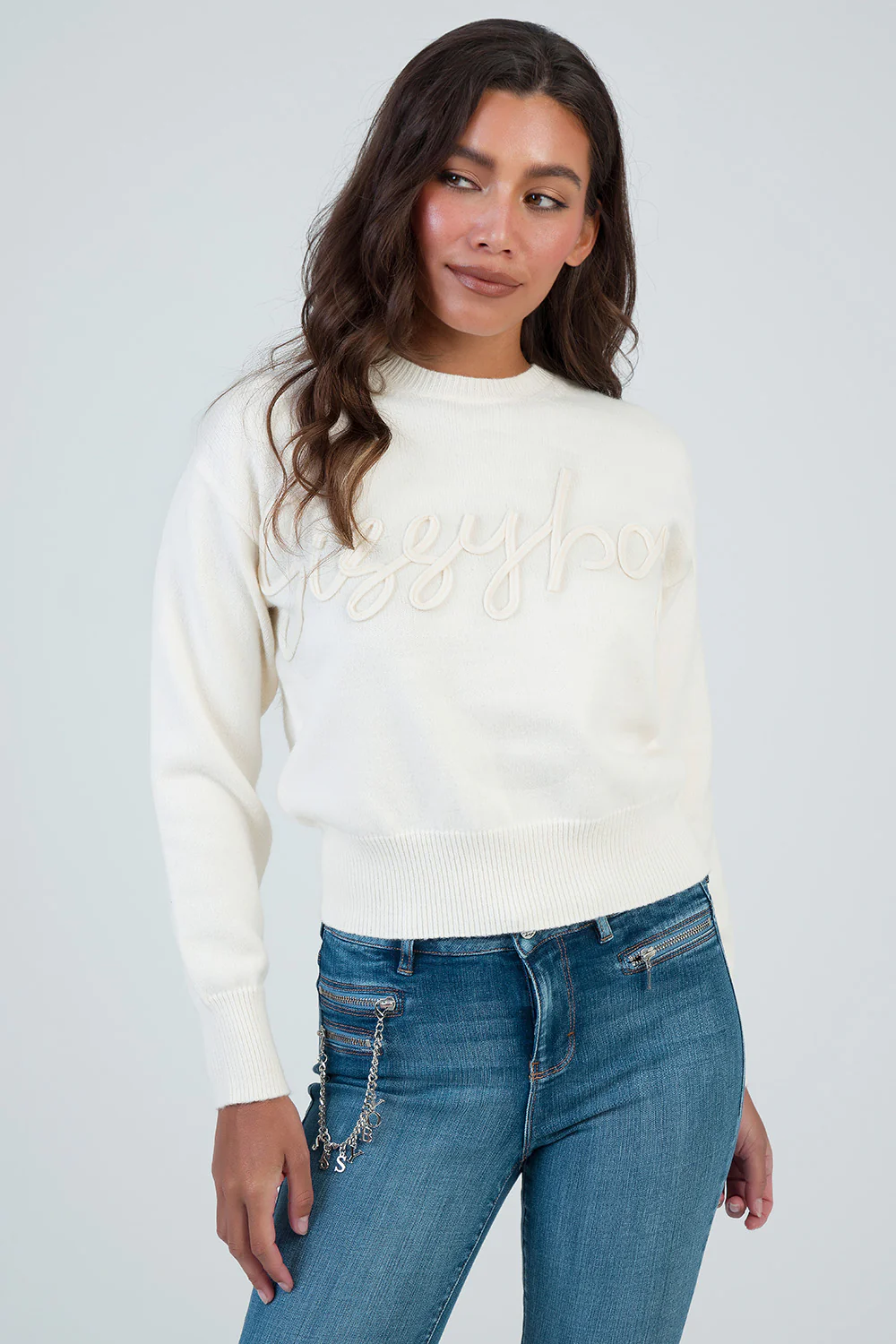 Forever Young Knit Jersey With Tonal Branding - Cream - Image 3