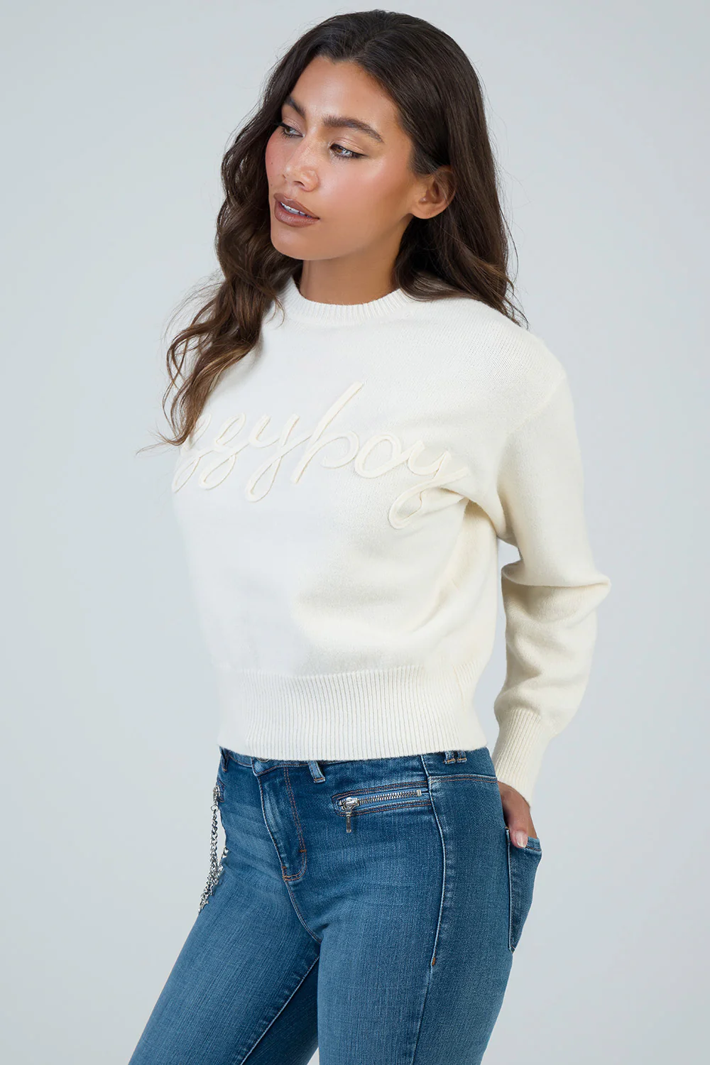 Forever Young Knit Jersey With Tonal Branding - Cream - Image 4
