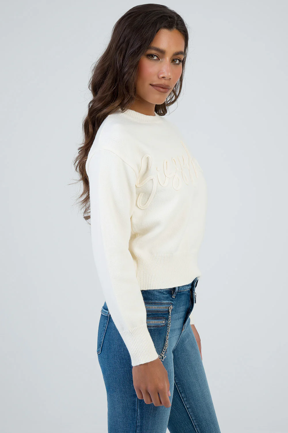 Forever Young Knit Jersey With Tonal Branding - Cream - Image 6