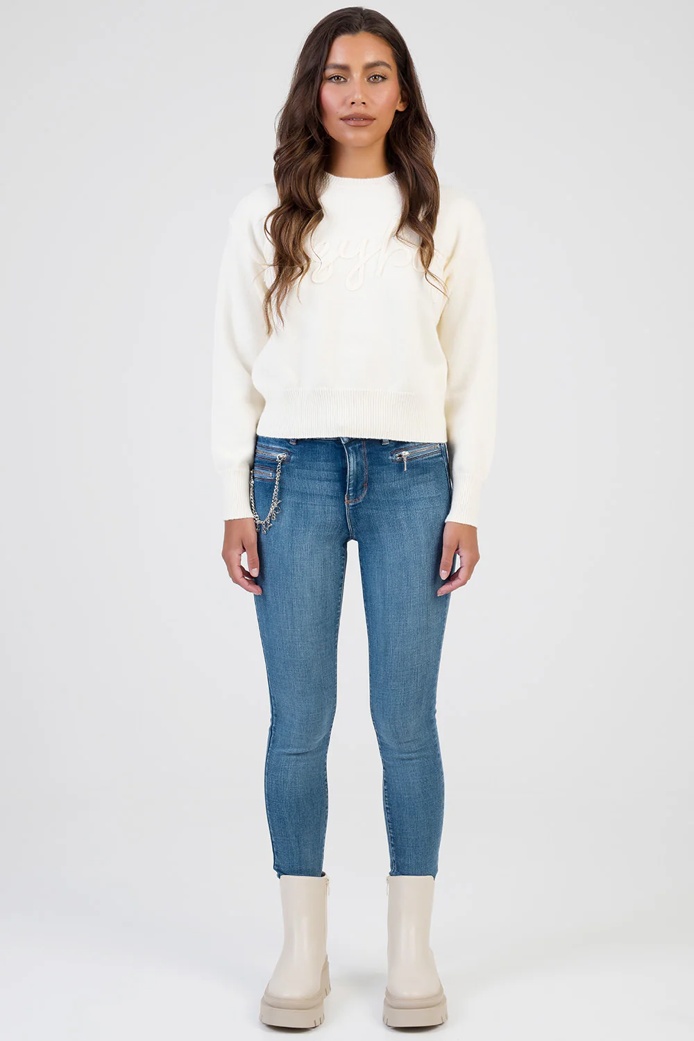 Forever Young Knit Jersey With Tonal Branding - Cream - Image 7