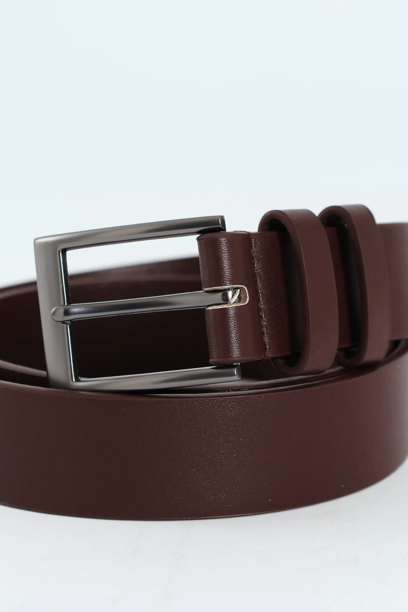 Formal Belt With Stitch Detail - Brown - Image 3