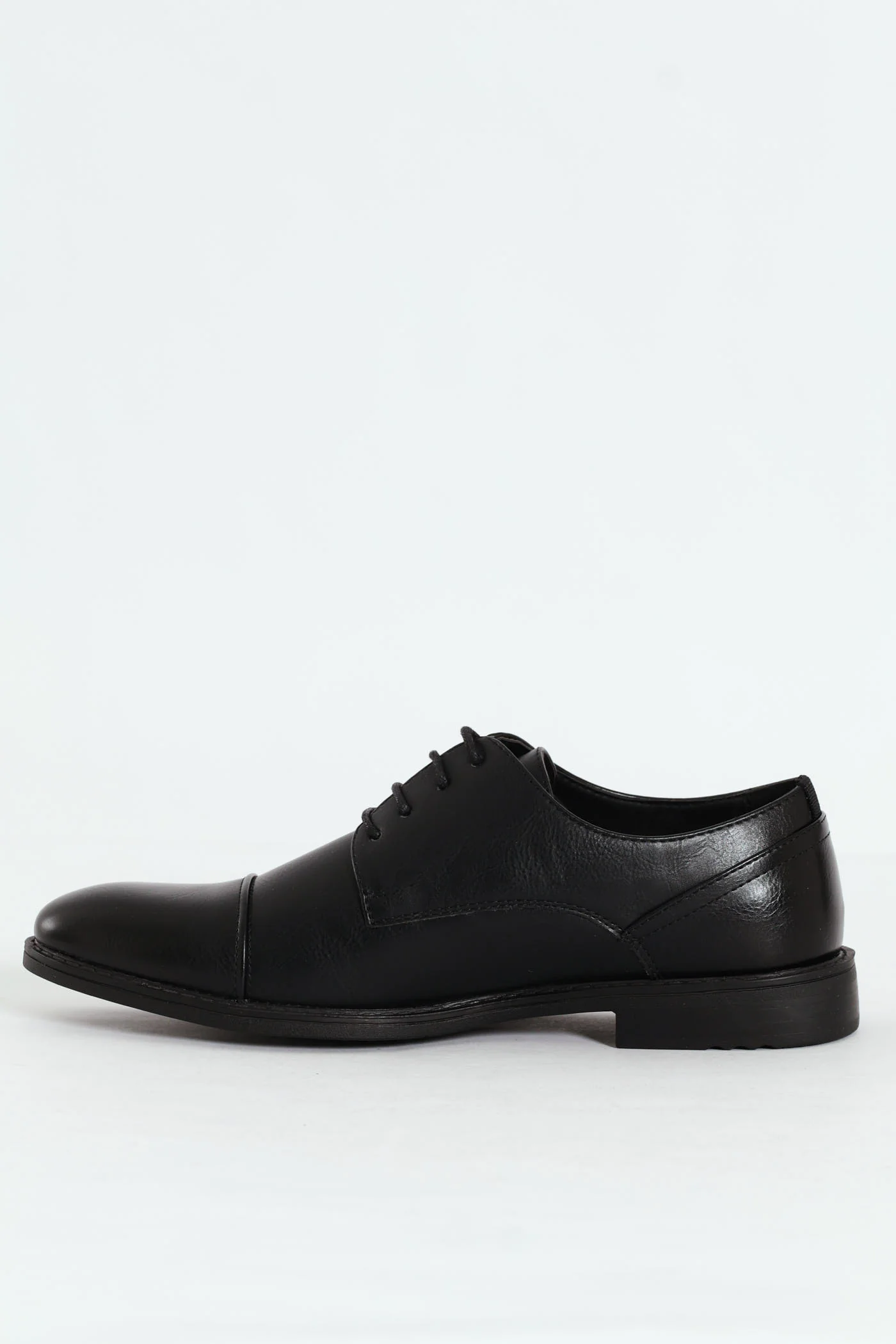 Formal Derby Shoe With Toe Cap - Black - Image 4