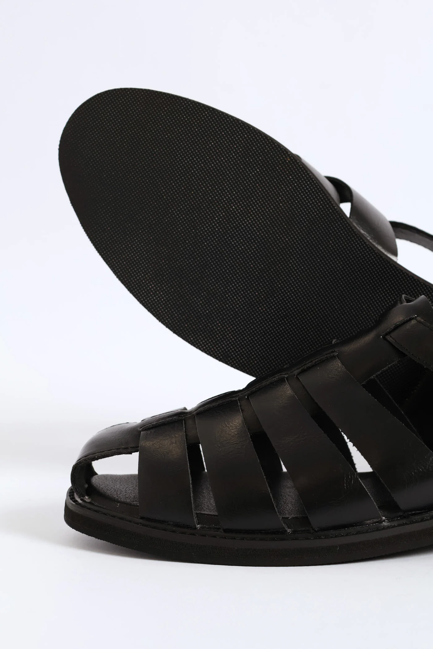 Formal Fashion Caged Sandal - Black - Image 5