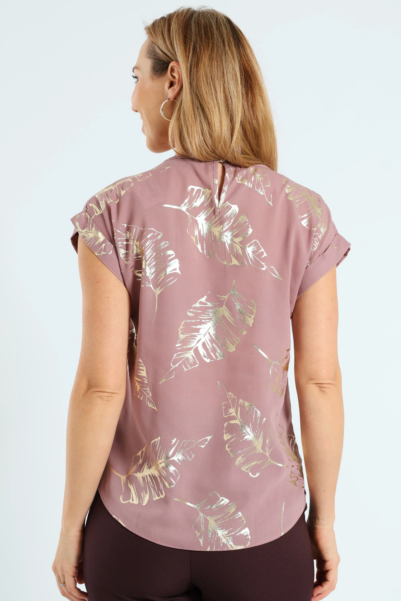 Formal Floral Tee - Mauve - Image 5