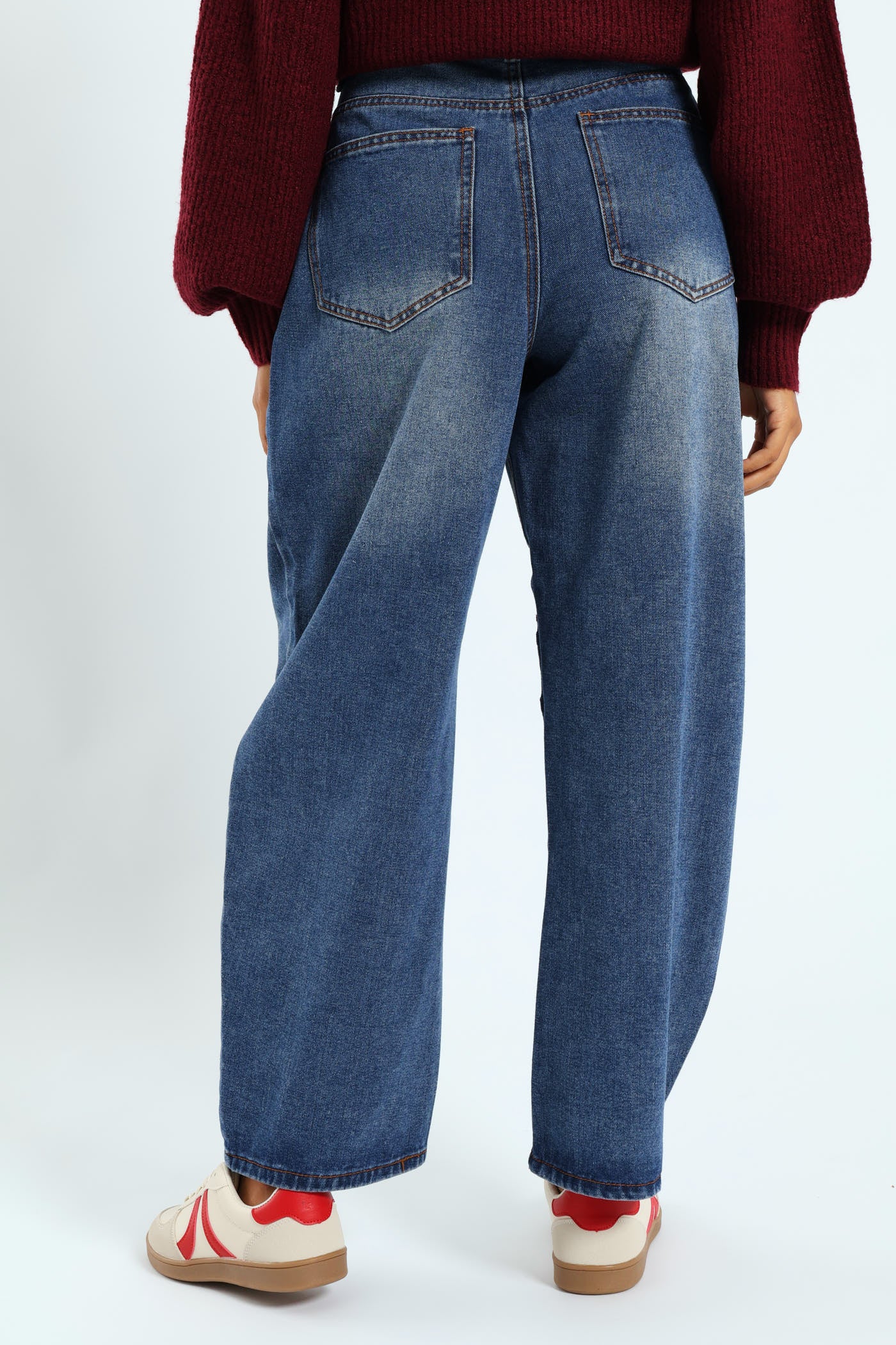 Forward Seam Barrel Jean - Dark Blue - Image 3