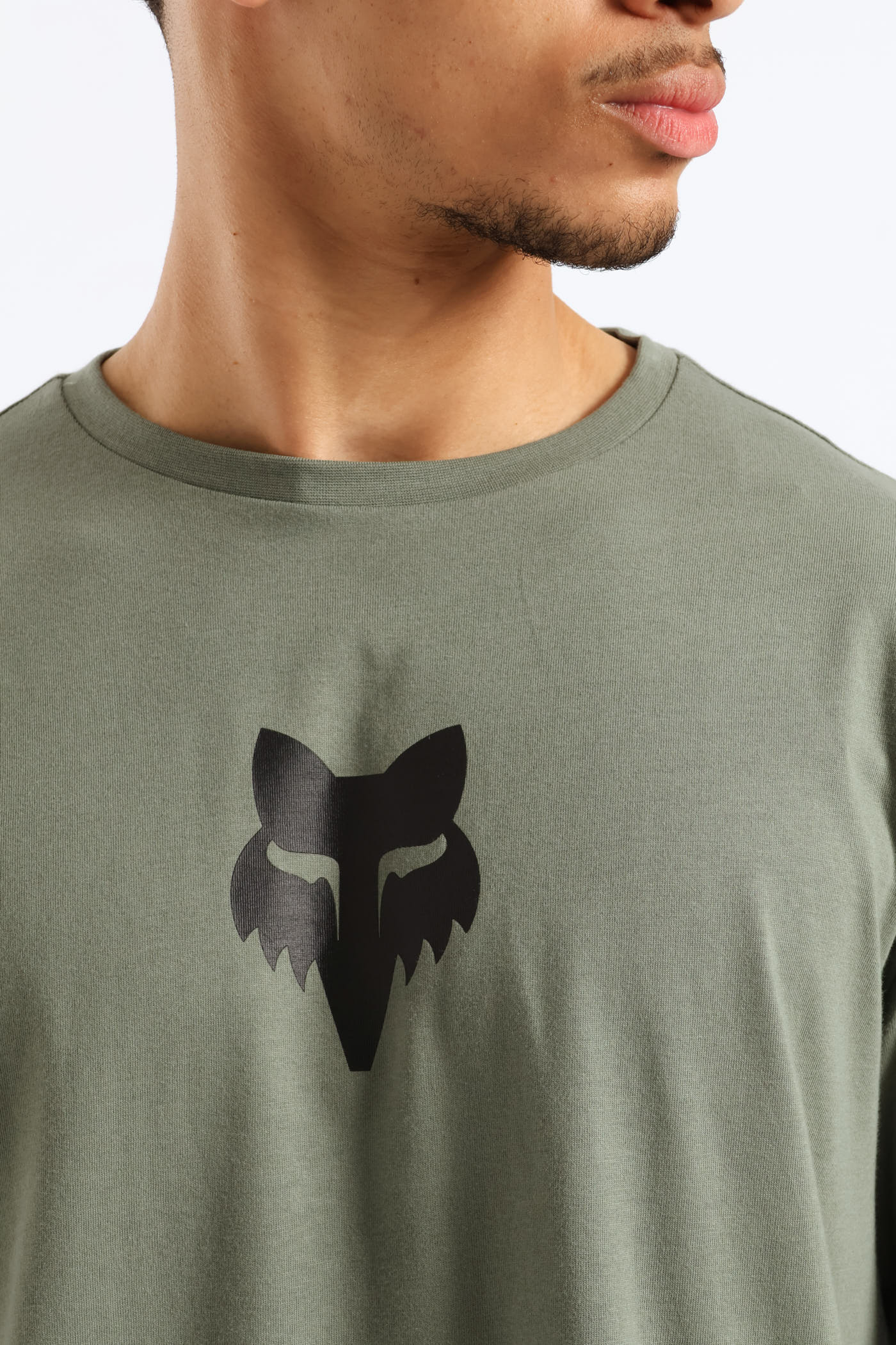 Fox Head Tee - Olive - Image 2