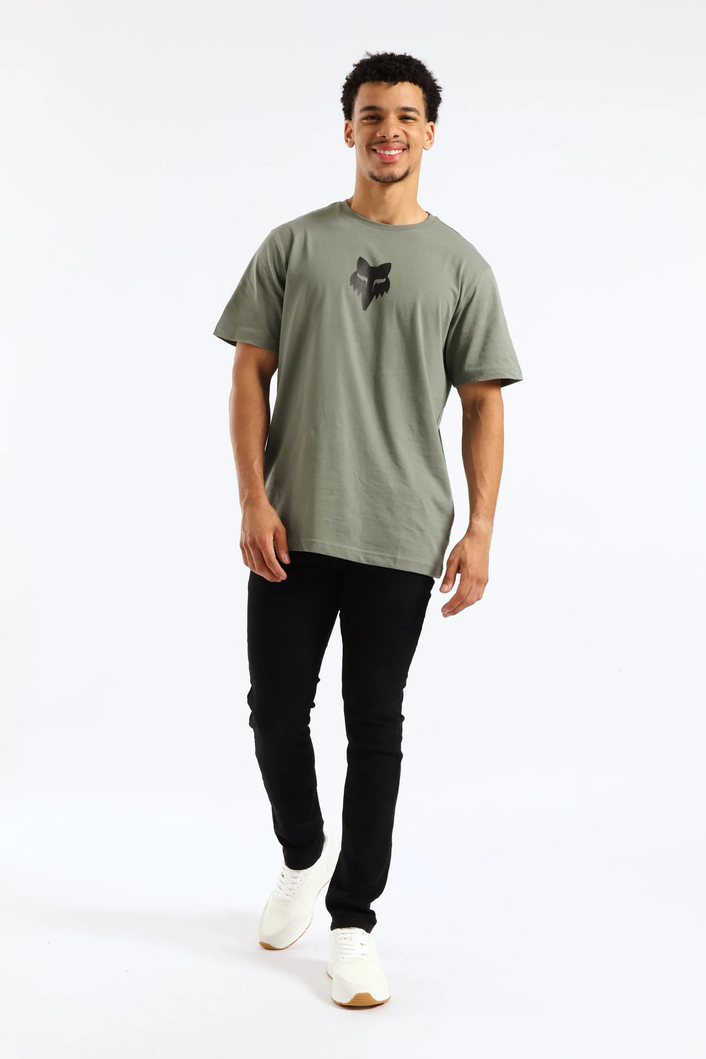 Fox Head Tee - Olive - Image 5