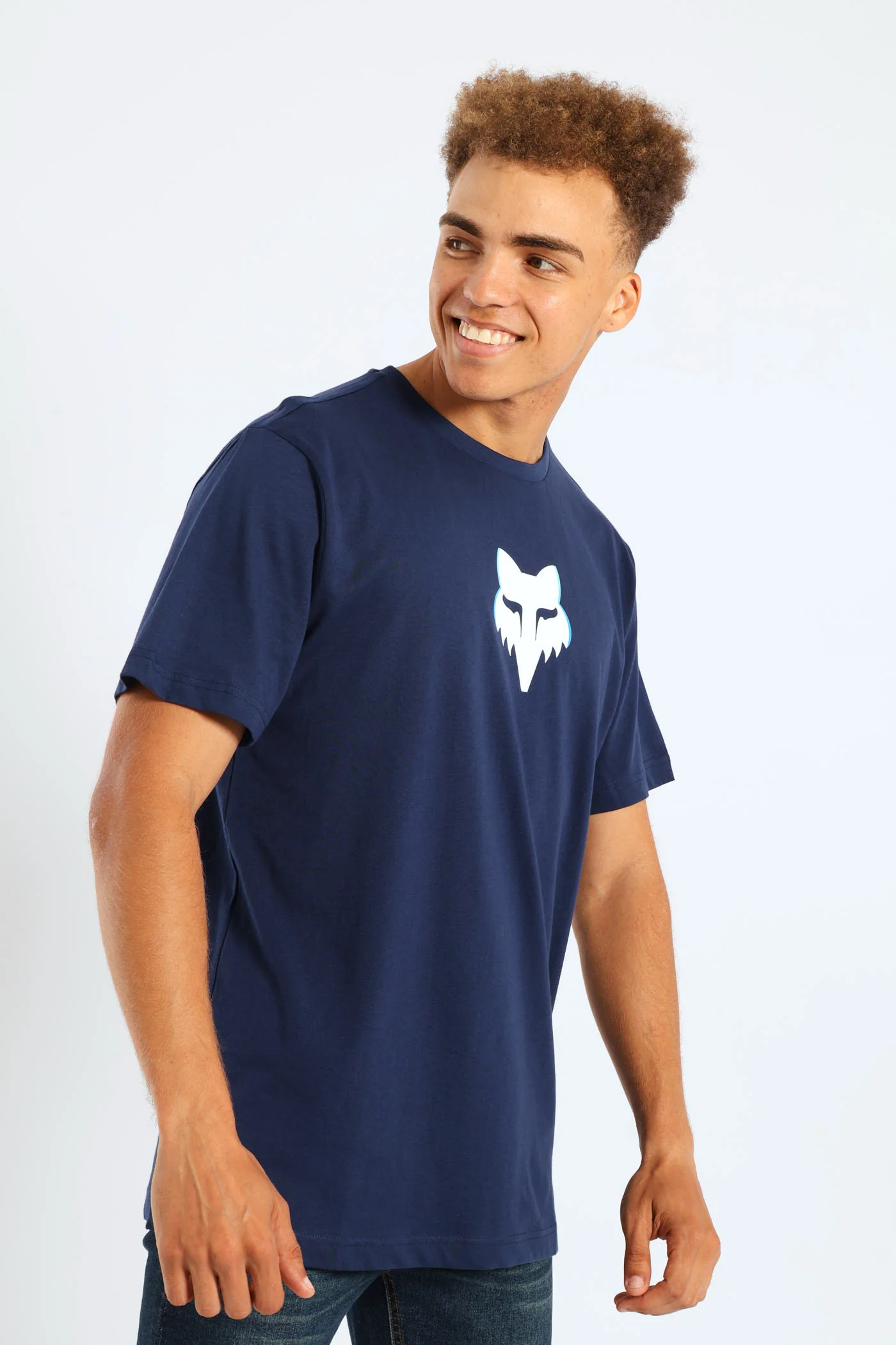 Fox Image Head Tee - Navy - Image 3