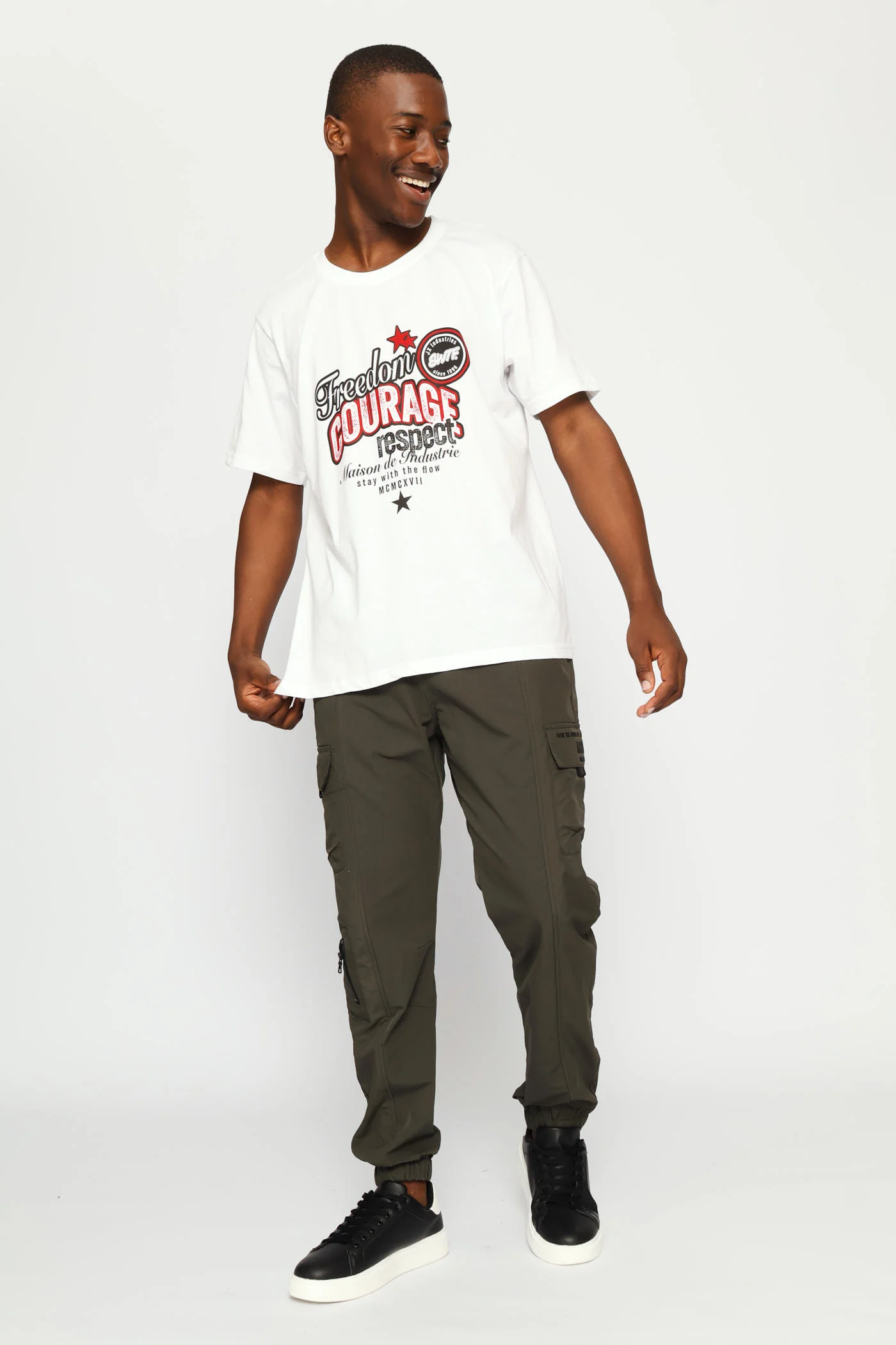Freedom Front Print Tee - White - Image 5